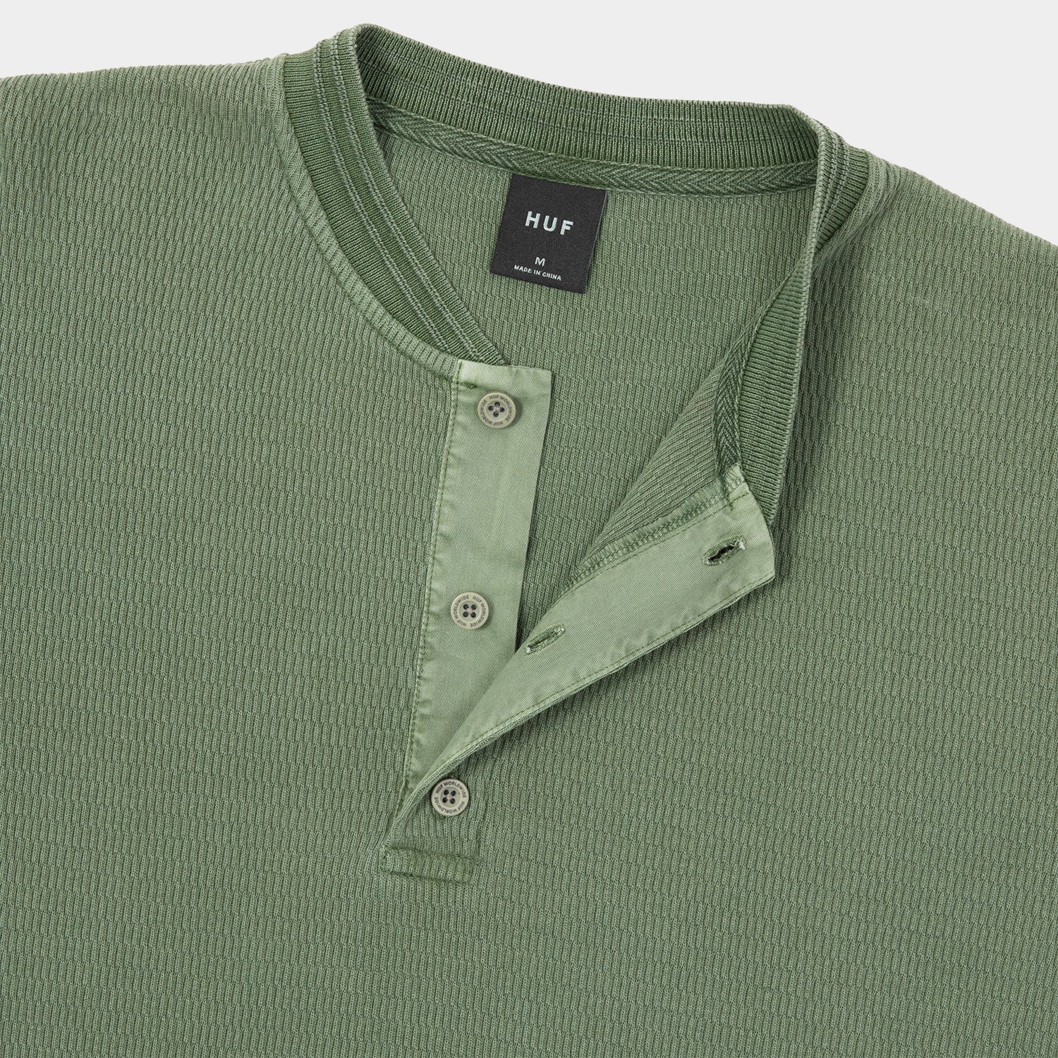 HUF (ハフ) Worldwide JP /TOPS & SHIRTS(トップス&シャツ)/ STRETCH LOGO HENRY THERMAL商品 / DARK OLIVE