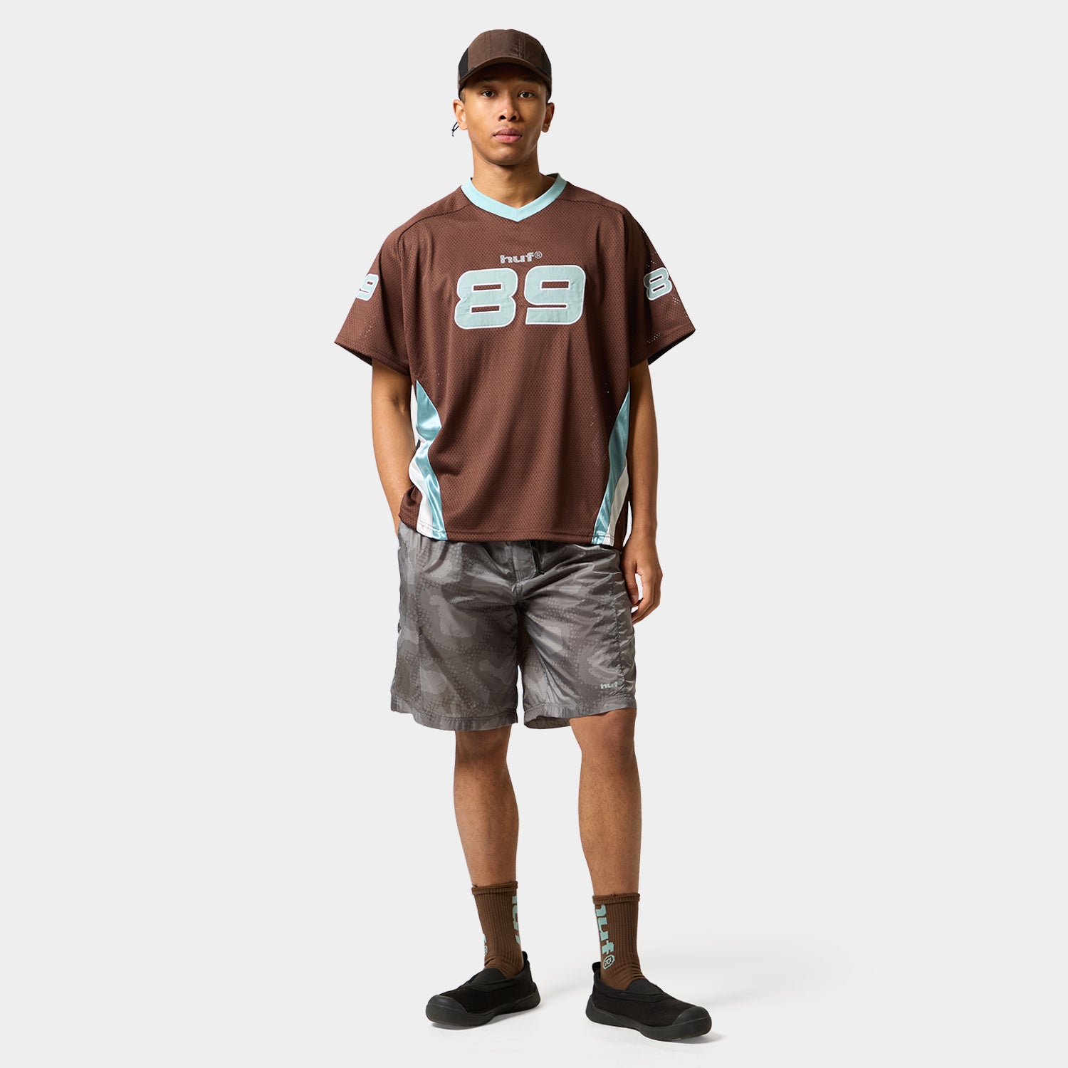 HUF (ハフ) Worldwide JP /TOPS & SHIRTS(トップス&シャツ)/ CROSS CONDITIONS FOOTBALL CREW商品 / BLACK