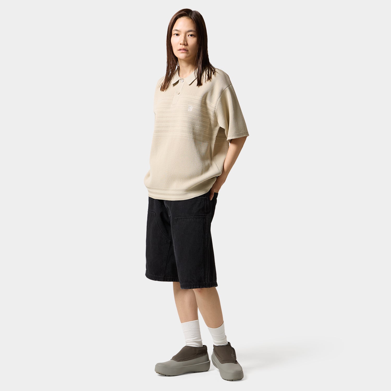HUF (ハフ) Worldwide JP /TOPS & SHIRTS(トップス&シャツ)/ MEGABLAST KNIT POLO TOP商品 / CHARCOAL
