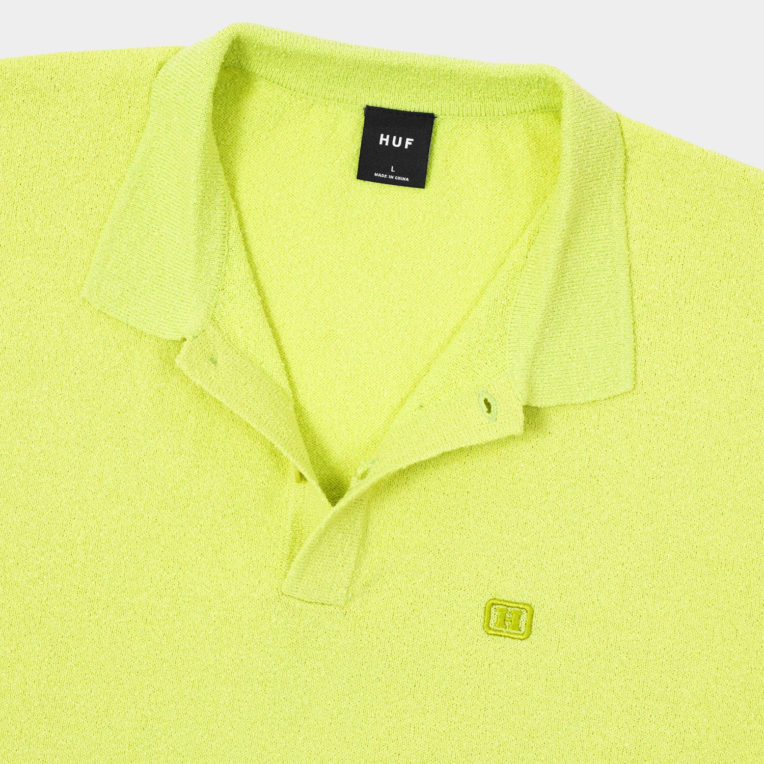 HUF (ハフ) Worldwide JP /TOPS & SHIRTS(トップス&シャツ)/ SERIF H KNIT POLO TOP商品 / LIME
