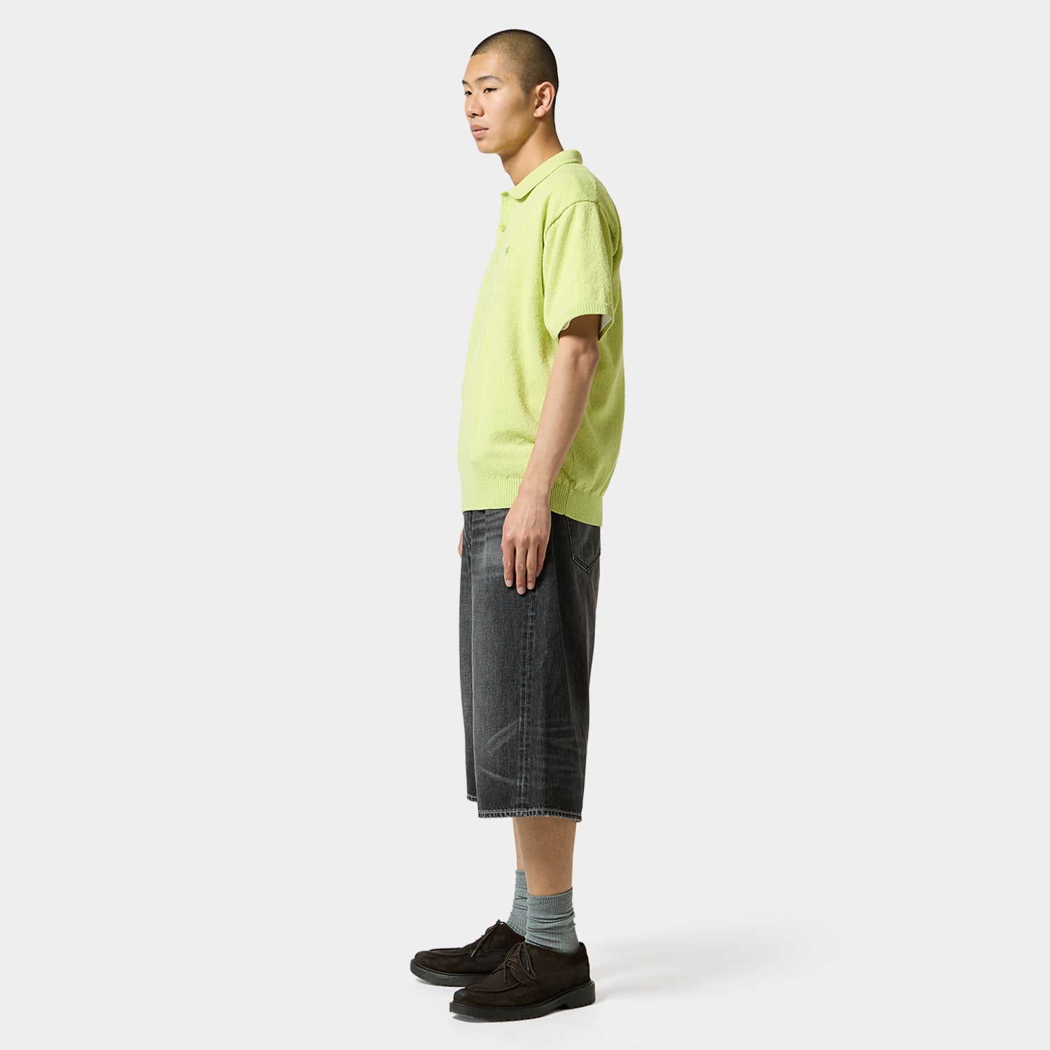 HUF (ハフ) Worldwide JP /TOPS & SHIRTS(トップス&シャツ)/ SERIF H KNIT POLO TOP商品 / LIME