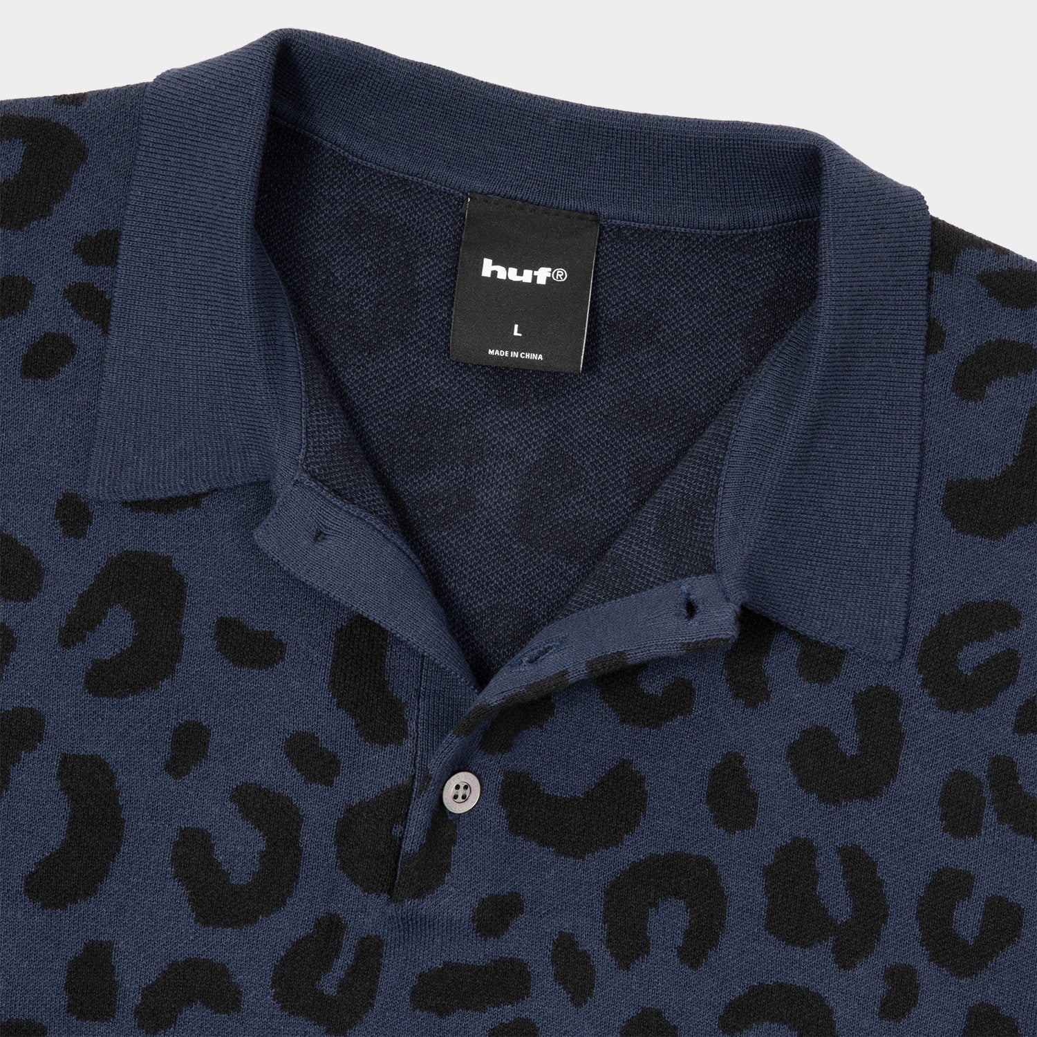 HUF (ハフ) Worldwide JP /TOPS & SHIRTS(トップス&シャツ)/ huf CO-OP CHUNKY CHEETAH KNIT POLO商品 / BEIGE