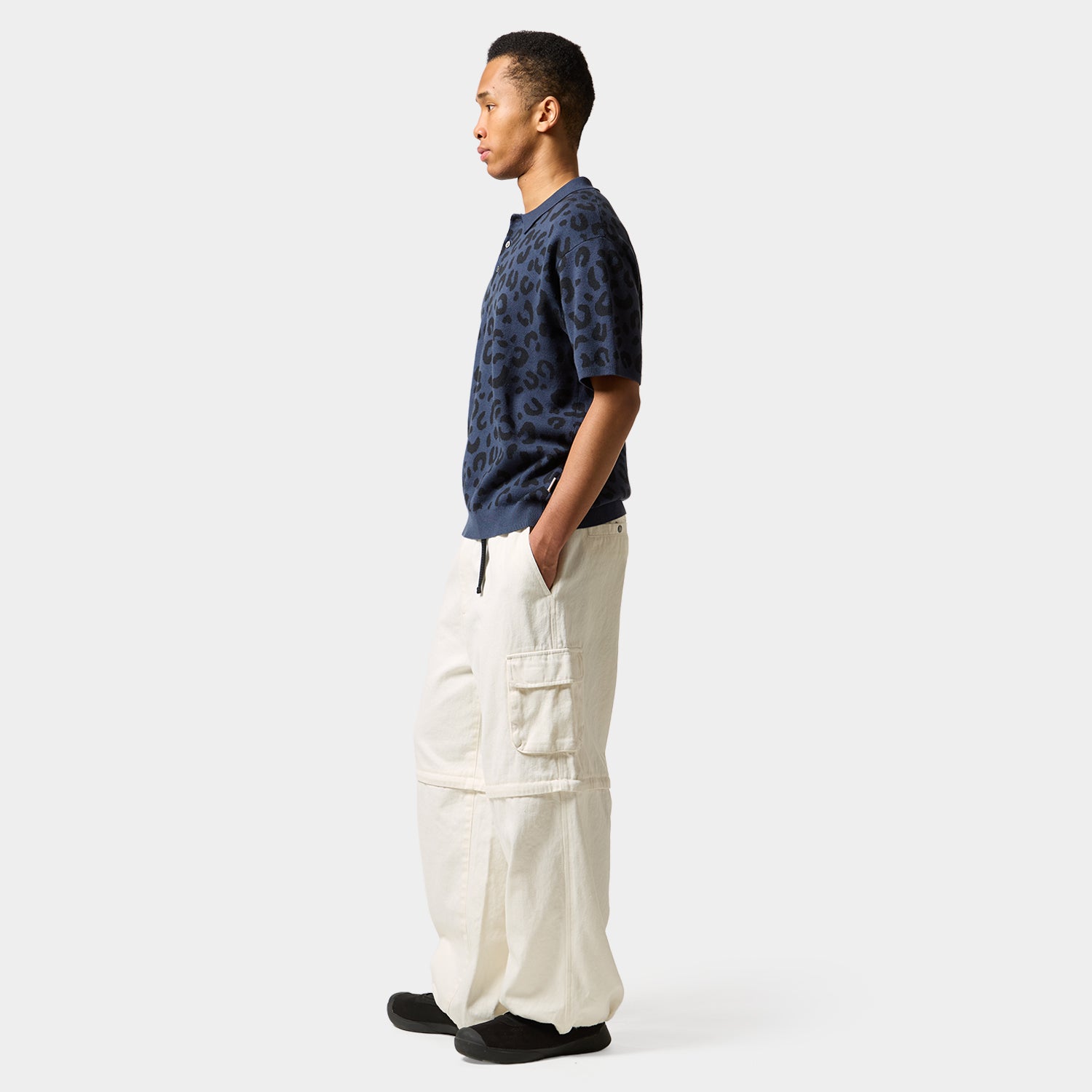 HUF (ハフ) Worldwide JP /TOPS & SHIRTS(トップス&シャツ)/ huf CO-OP CHUNKY CHEETAH KNIT POLO商品 / BEIGE