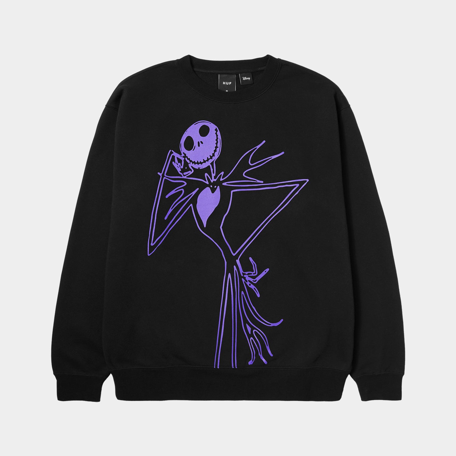 HUF (ハフ) Worldwide JP /SWEATSHIRTS(スウェットシャツ)/ HUF X THE NIGHTMARE BEFORE CHRISTMAS JACK SKELLINGTON CREW商品 / BLACK