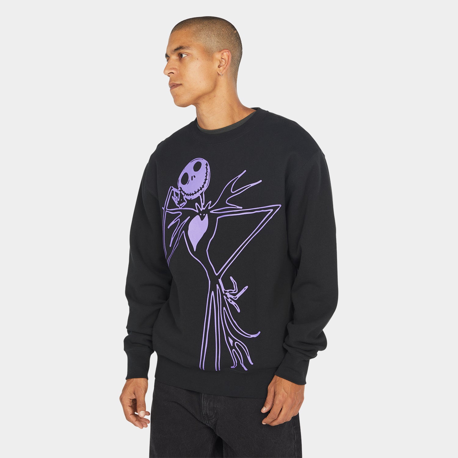 HUF (ハフ) Worldwide JP /SWEATSHIRTS(スウェットシャツ)/ HUF X THE NIGHTMARE BEFORE CHRISTMAS JACK SKELLINGTON CREW商品 / BLACK