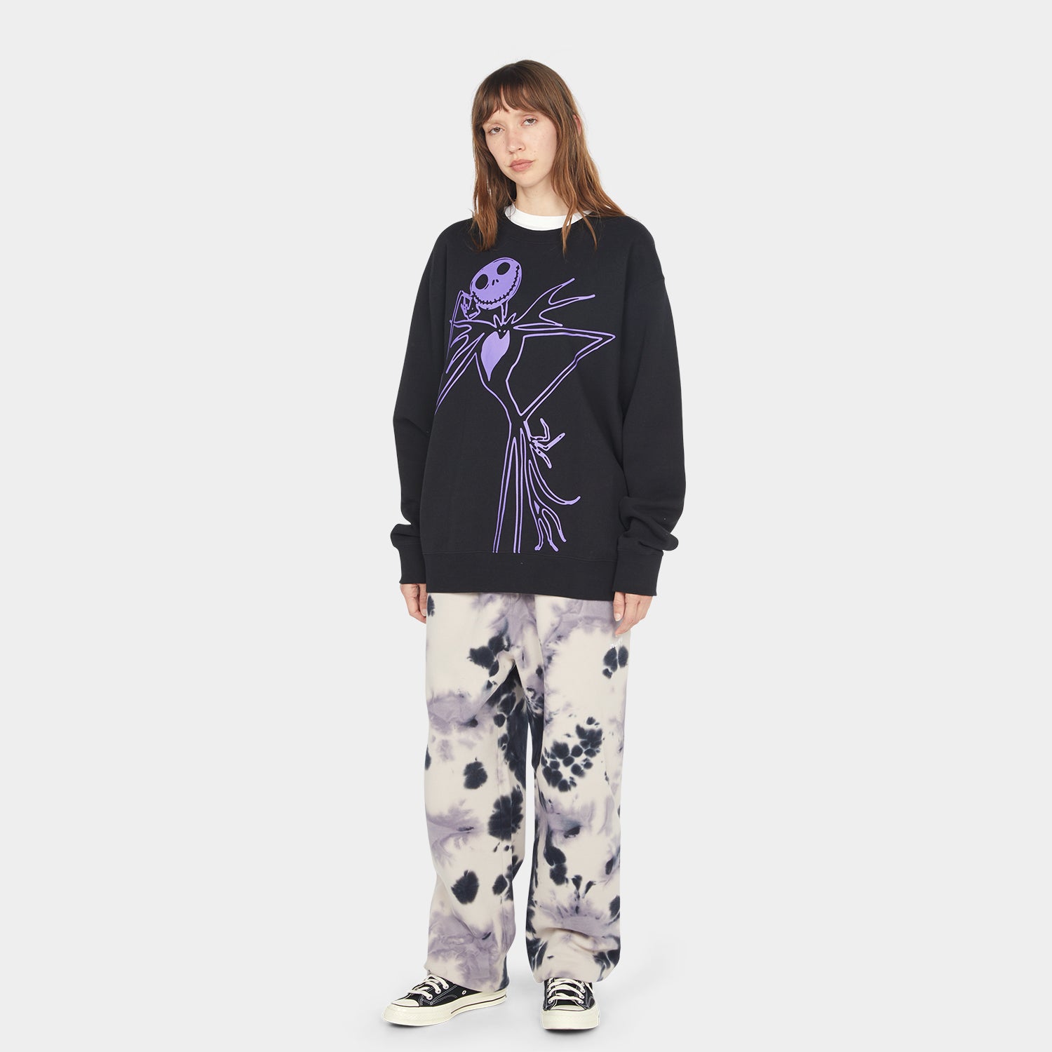 HUF (ハフ) Worldwide JP /SWEATSHIRTS(スウェットシャツ)/ HUF X THE NIGHTMARE BEFORE CHRISTMAS JACK SKELLINGTON CREW商品 / BLACK
