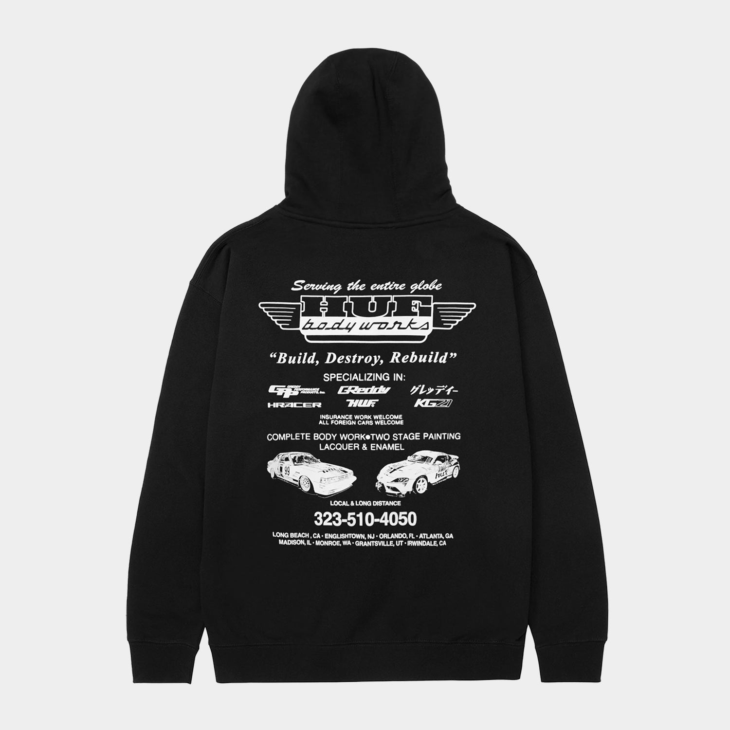 HUF (ハフ) Worldwide JP /HOODIES(パーカー)/ HUF X GREDDY BODY WORKS HOODIE商品 / BLACK