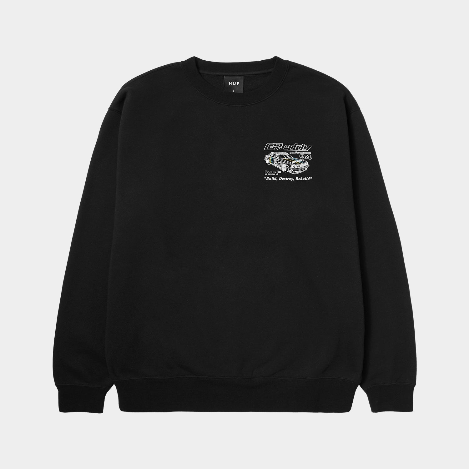 HUF (ハフ) Worldwide JP /SWEATSHIRTS(スウェットシャツ)/ HUF X GREDDY RETRO MOD CREW商品 / BLACK