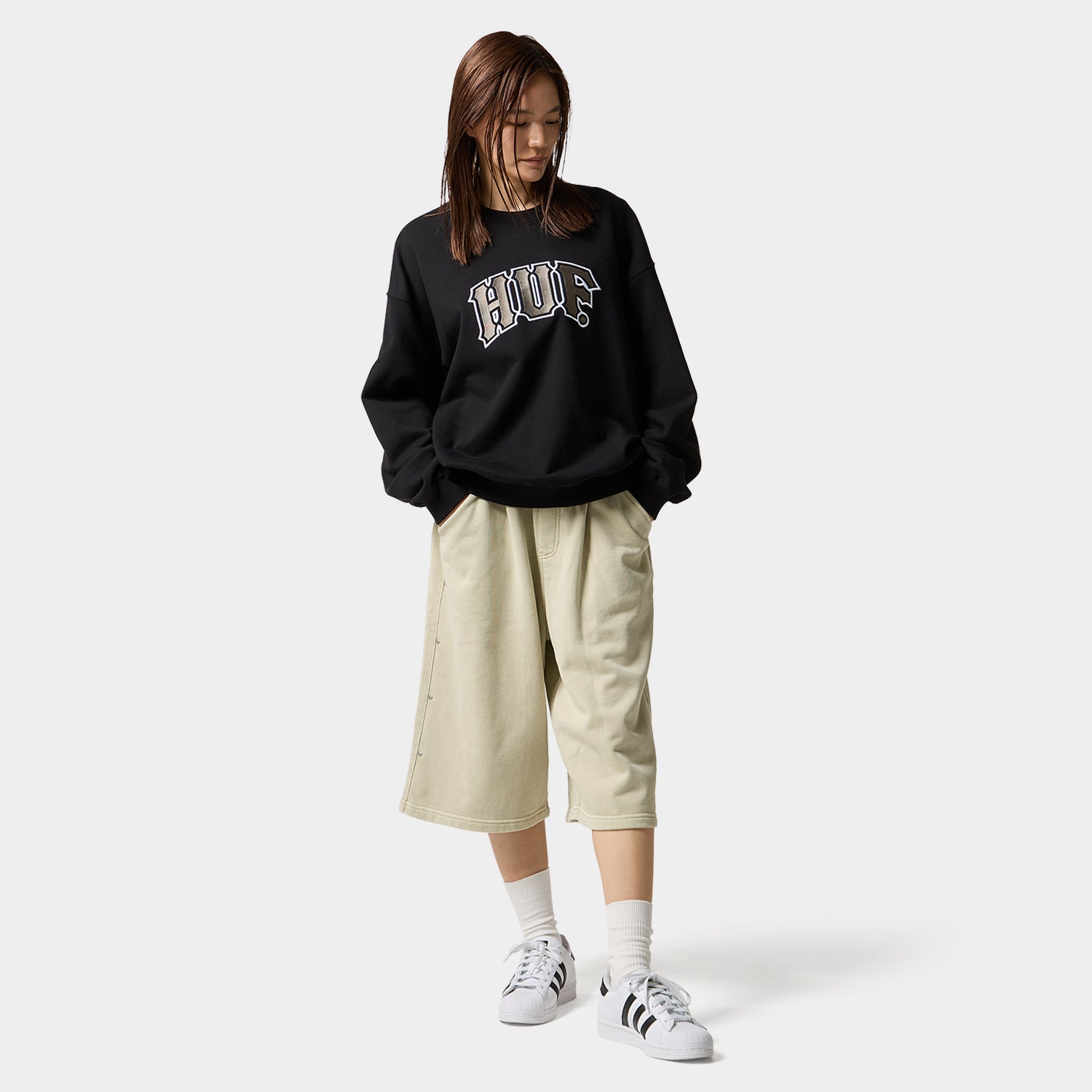HUF (ハフ) Worldwide JP /SWEATSHIRTS(スウェットシャツ)/ CLASSIC ARCH CREW商品 / ASH GREY