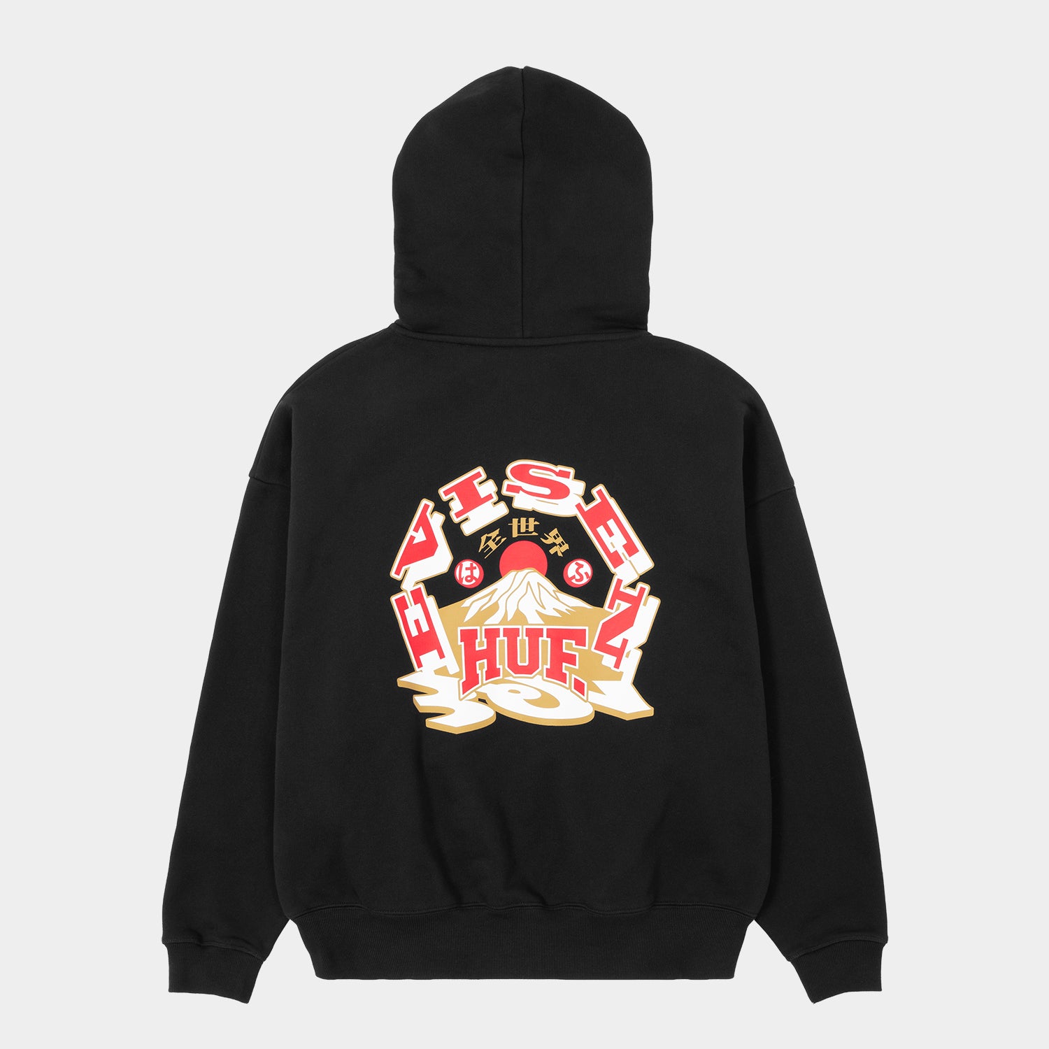HUF (ハフ) Worldwide JP /HOODIES(パーカー)/ HUF X EVISEN HUFUJI ZIP HOODIE商品 / BLACK