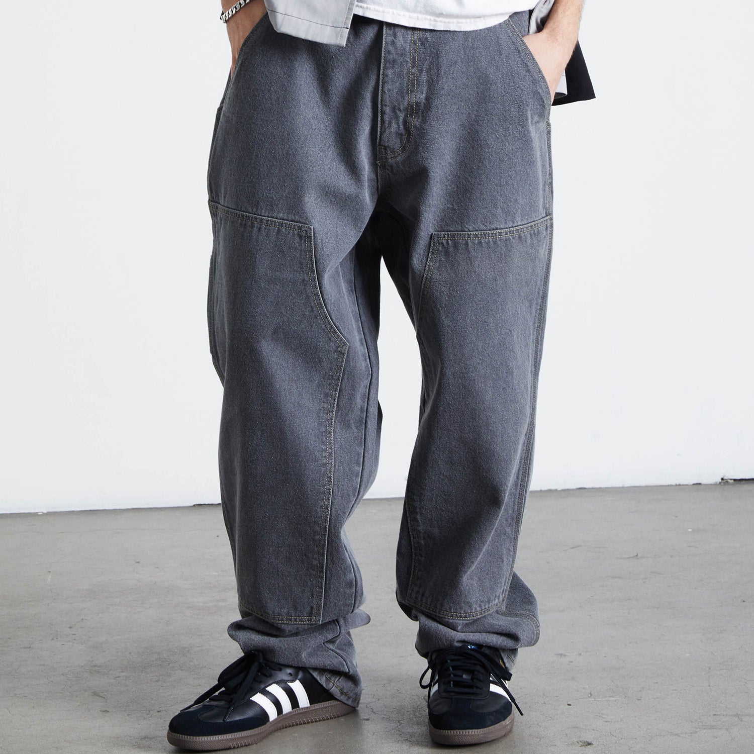 HUF (ハフ) Worldwide JP /PANTS(パンツ)/ KINDA LOOSE DOUBLE KNEES商品 / FROST GRAY