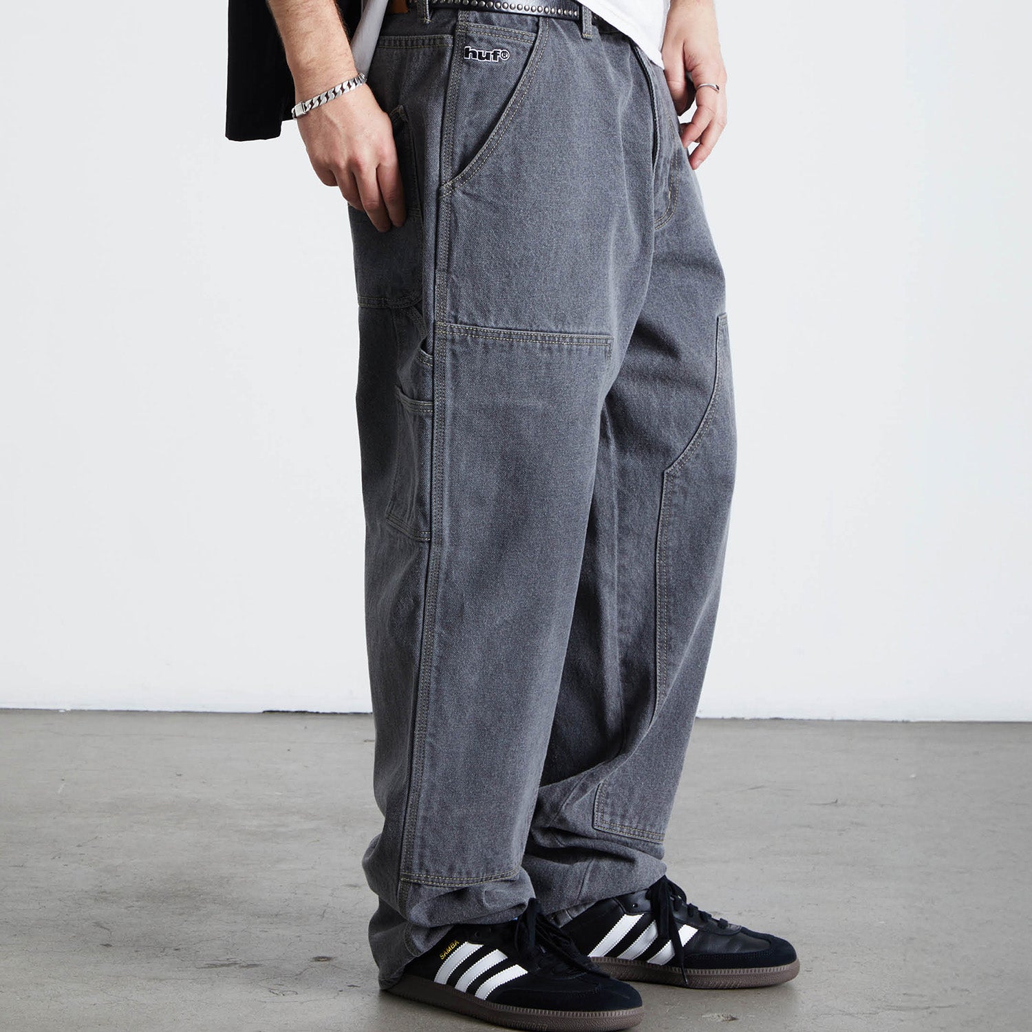 HUF (ハフ) Worldwide JP /PANTS(パンツ)/ KINDA LOOSE DOUBLE KNEES商品 / FROST GRAY