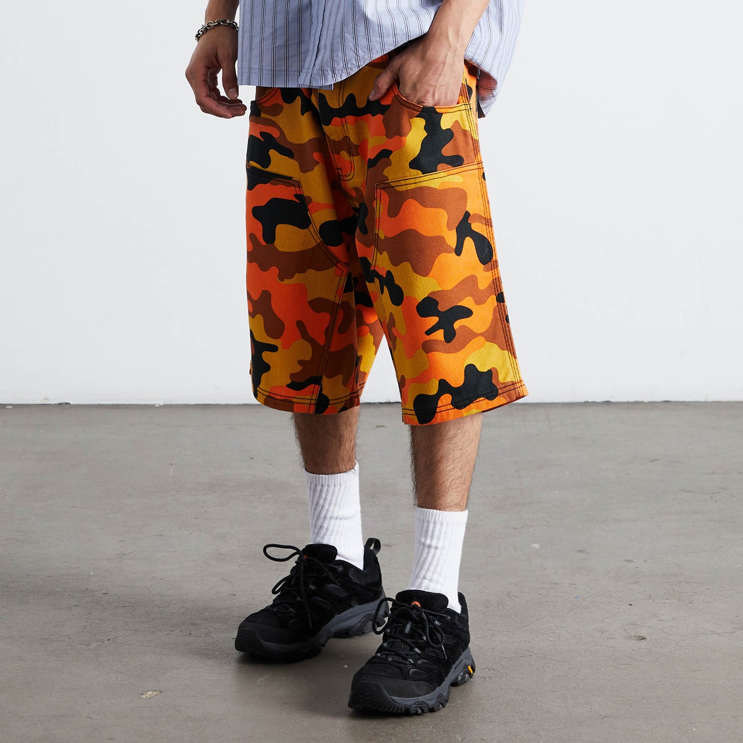 HUF (ハフ) Worldwide JP /SHORTS(ショーツ)/ KINDA LOOSE DOUBLE KNEE CAMO SHORT商品 / LAVA