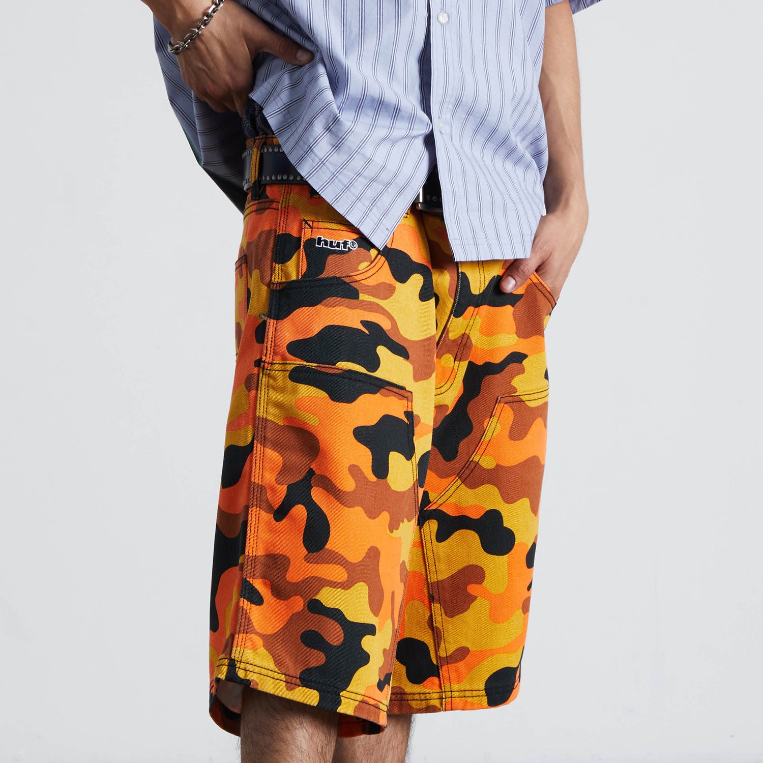HUF (ハフ) Worldwide JP /SHORTS(ショーツ)/ KINDA LOOSE DOUBLE KNEE CAMO SHORT商品 / LAVA