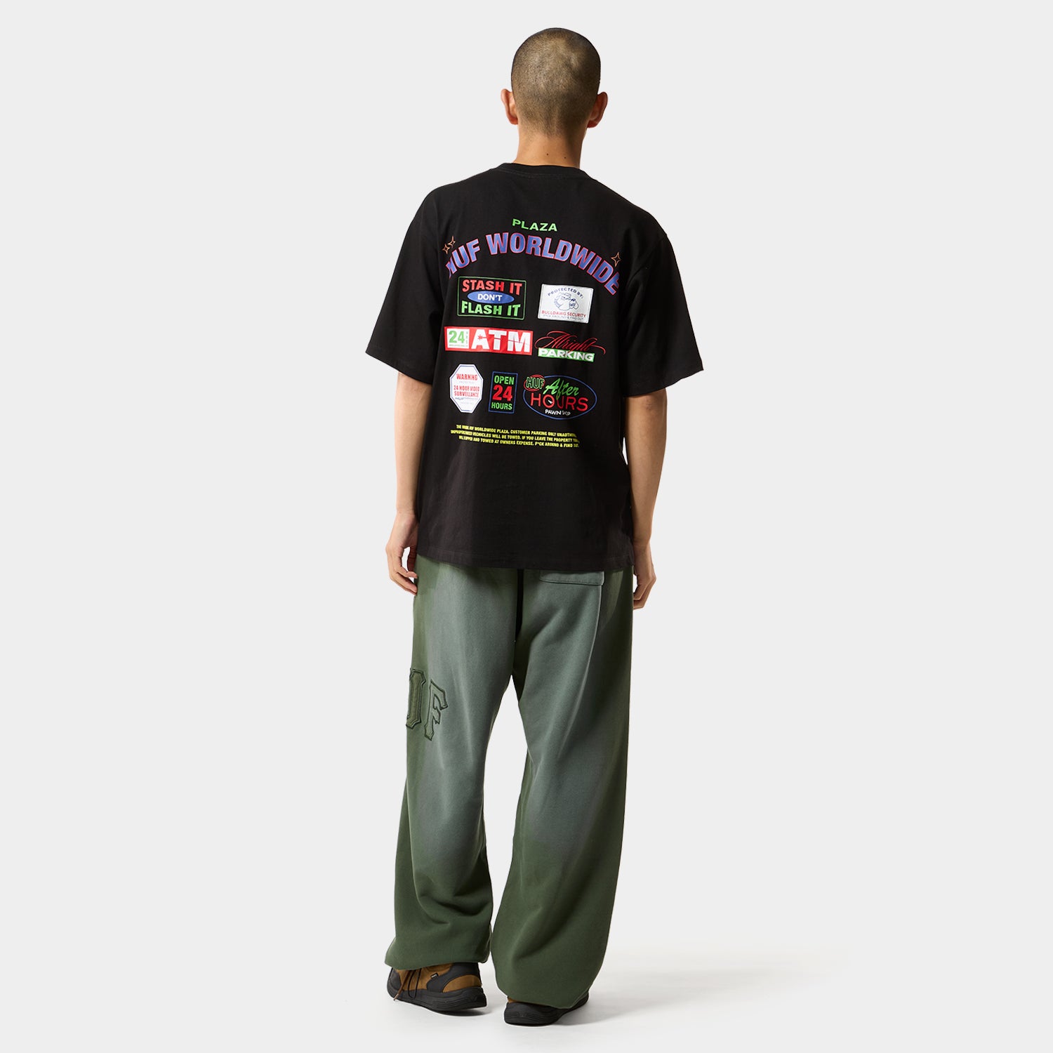 HUF (ハフ) Worldwide JP /PANTS(パンツ)/ ARCH WIDE FLEECE PANT商品 / BLACK