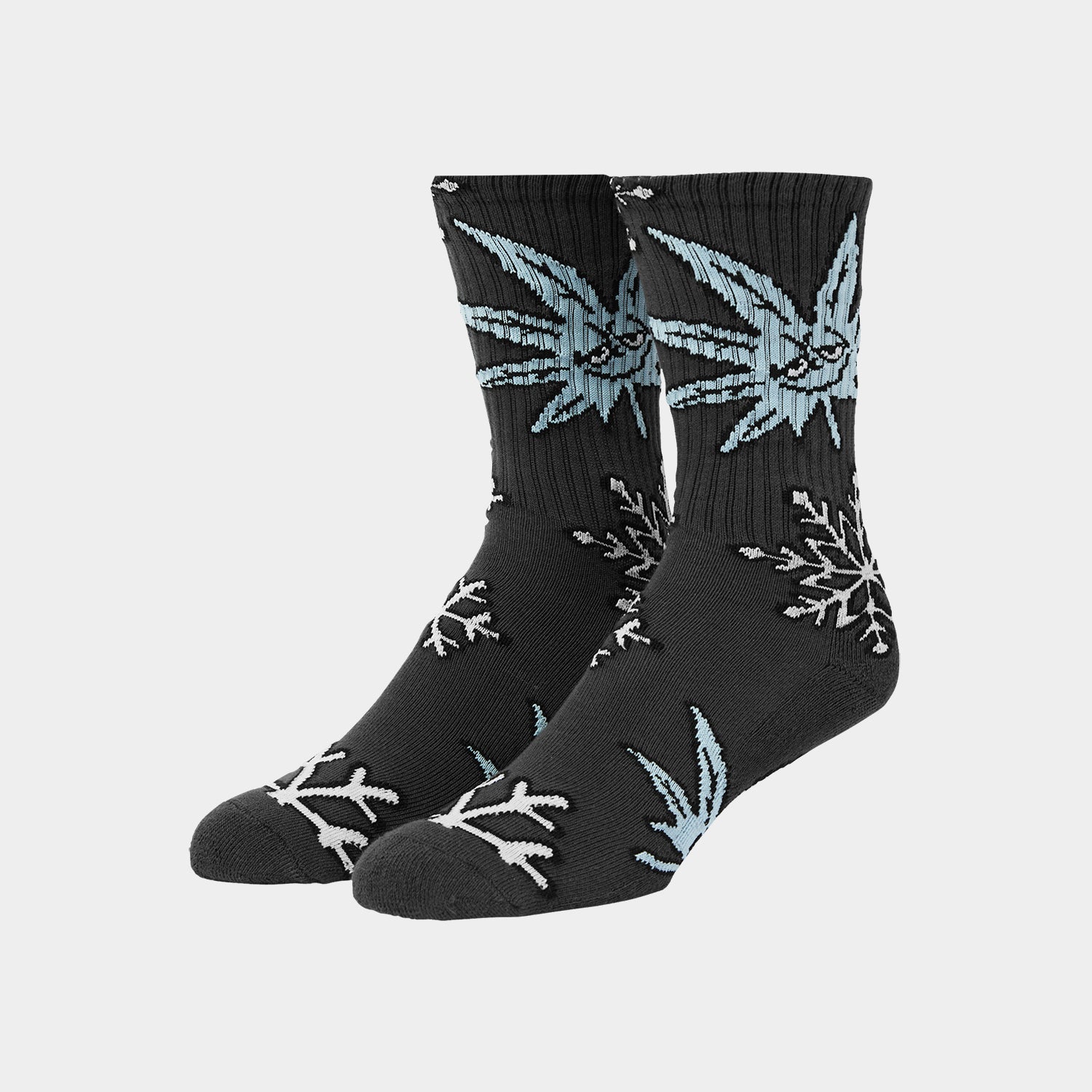 HUF (ハフ) Worldwide JP /SOCKS(ソックス)/ GREEN BUDDY SNOWFLAKES SOCKS商品 / BLACK