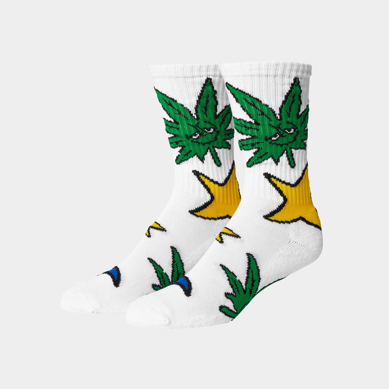 HUF (ハフ) Worldwide JP /SOCKS(ソックス)/ GREEN BUDDY STAR SIGN SOCKS商品 / WHITE