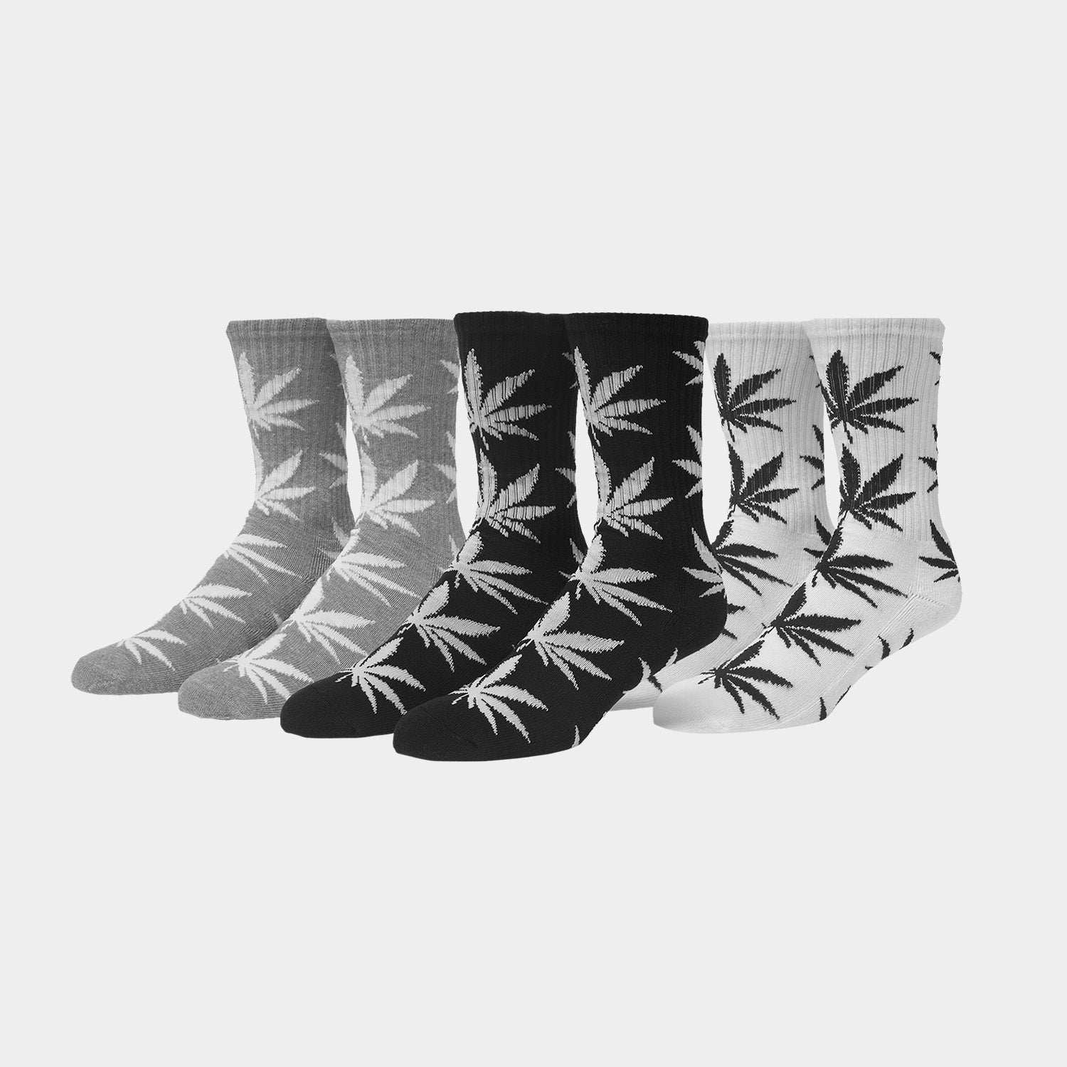 HUF (ハフ) Worldwide JP /SOCKS(ソックス)/ PLANTLIFE 3 PACK SOCKS商品 / WHITE/BLACK/HEATHER