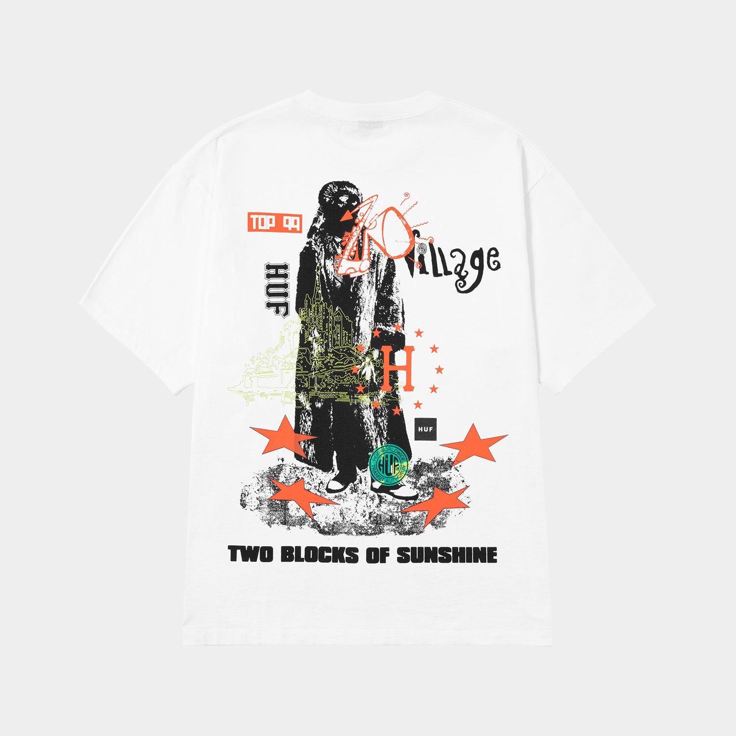 HUF (ハフ) Worldwide JP /T-SHIRTS(Tシャツ)/ TWO BLOCKS OF SUNSHINE TEE商品 / WHITE