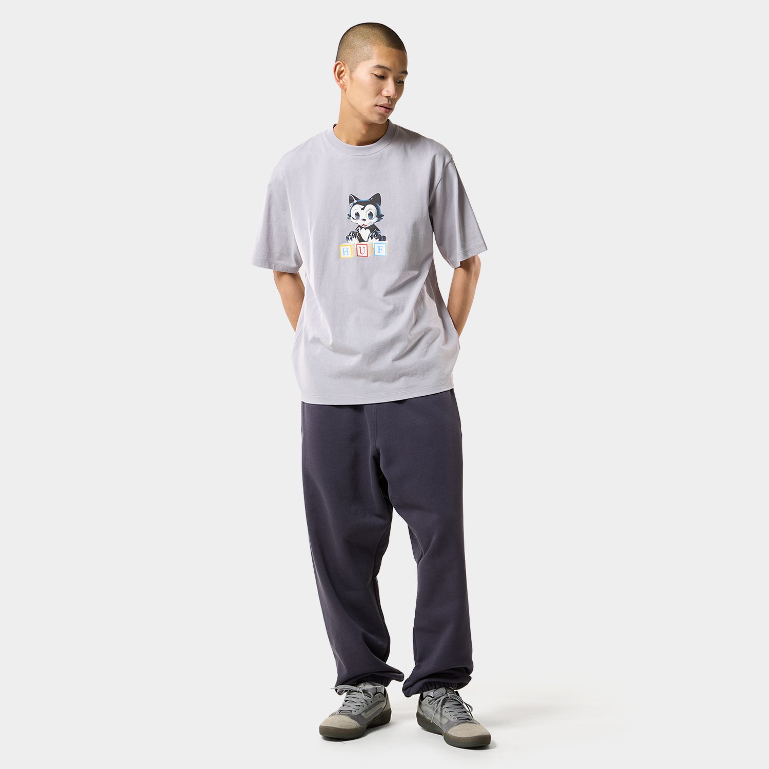 HUF (ハフ) Worldwide JP /T-SHIRTS(Tシャツ)/ BLOCKS TEE商品 / LILAC CHALK