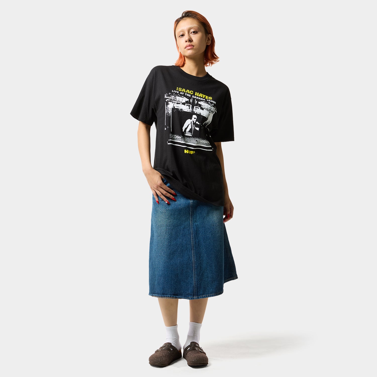 HUF (ハフ) Worldwide JP /T-SHIRTS(Tシャツ)/ HUF X ISAAC HAYES TAHOE HEAVYWEIGHT TEE商品 / BLACK
