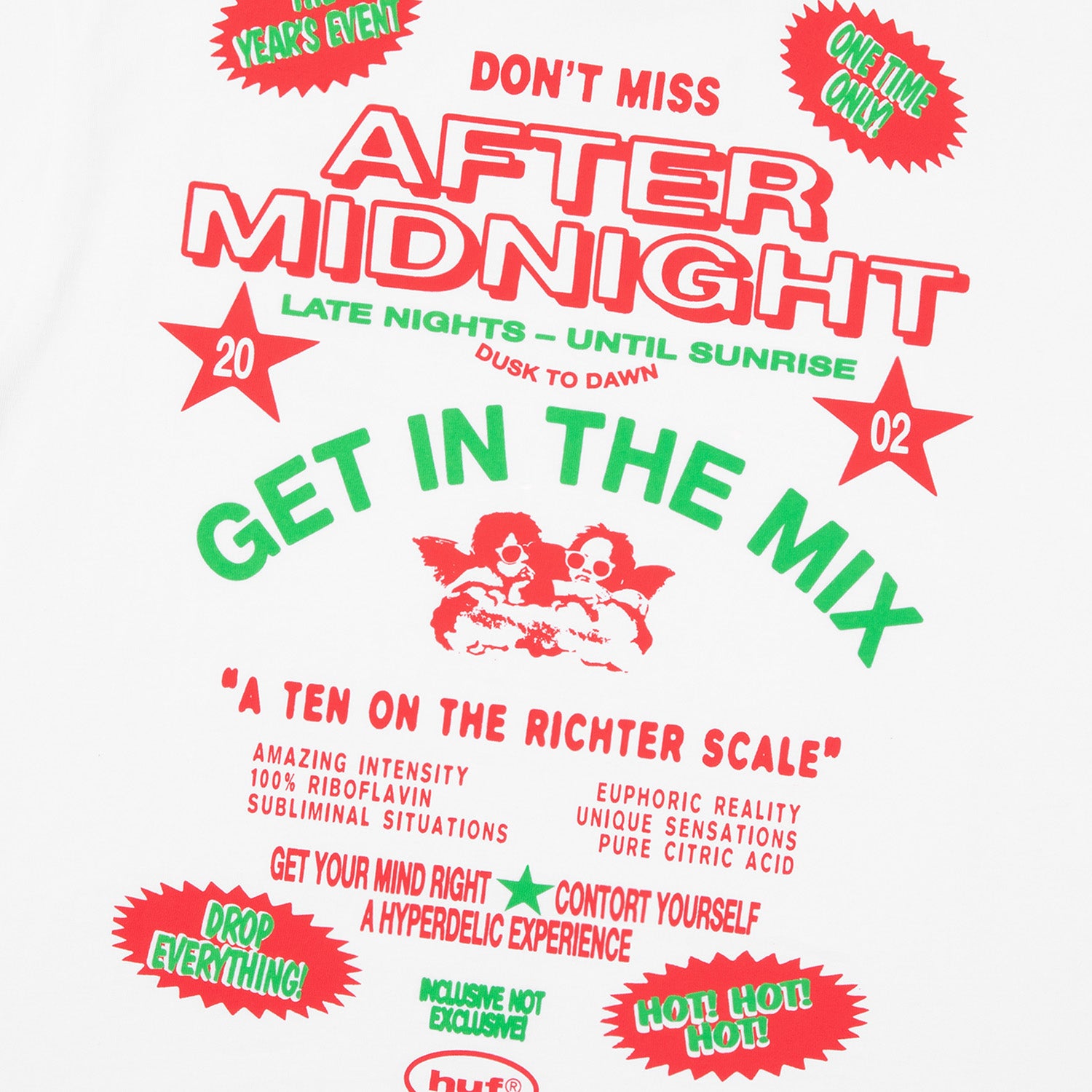 HUF (ハフ) Worldwide JP /T-SHIRTS(Tシャツ)/ AFTER MIDNIGHT TEE商品 / WHITE