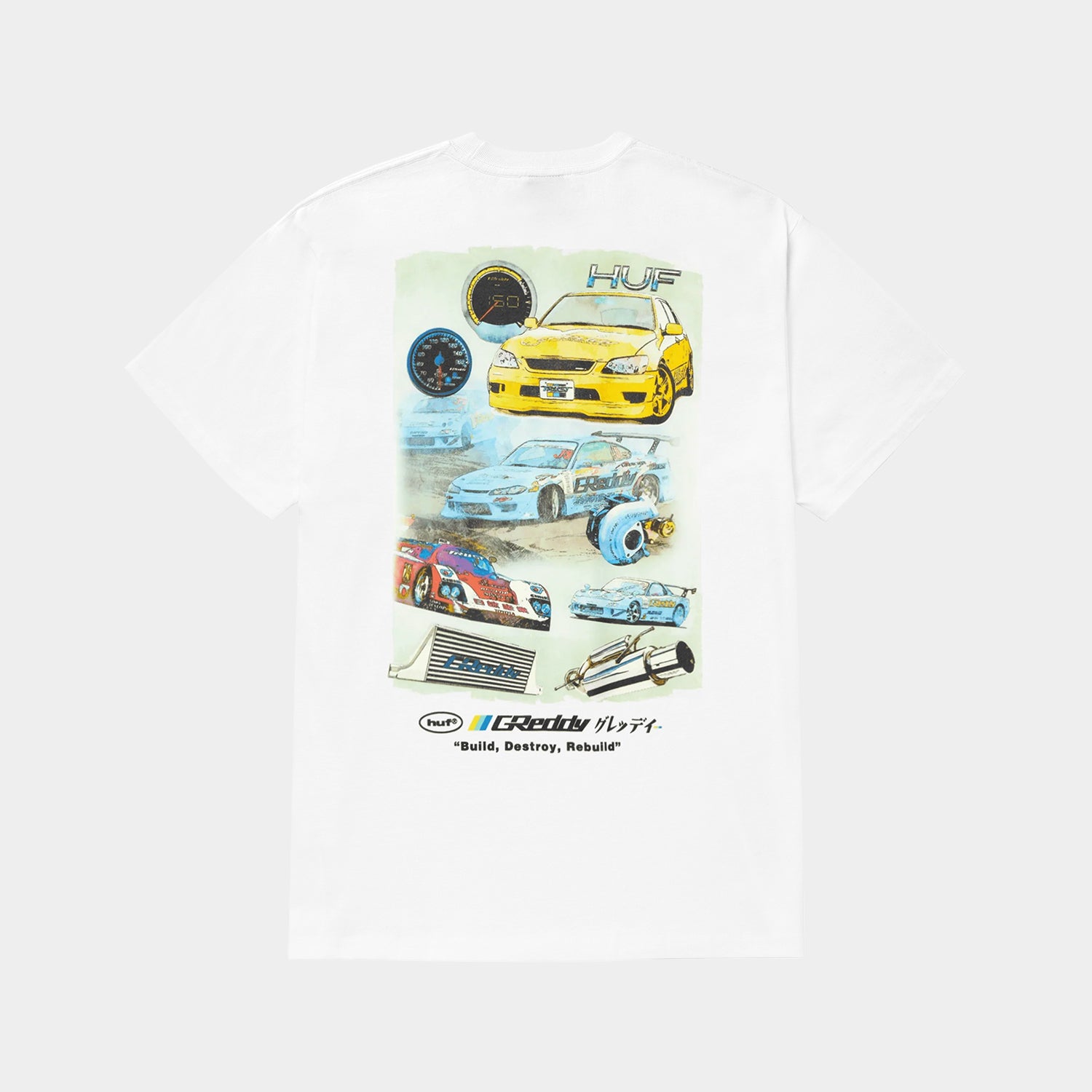 HUF (ハフ) Worldwide JP /T-SHIRTS(Tシャツ)/ HUF X GREDDY PARTS TEE商品 / WHITE