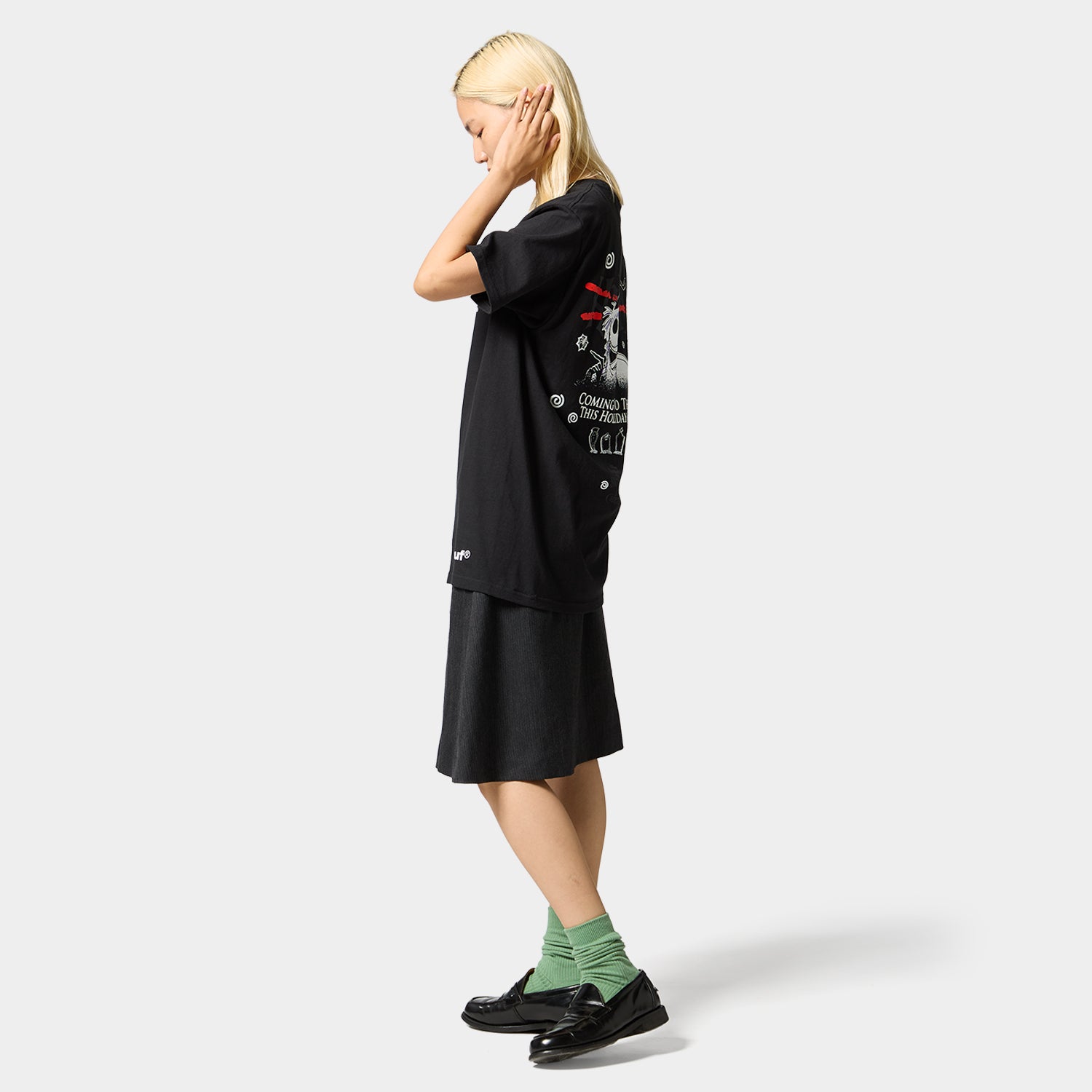 HUF (ハフ) Worldwide JP /T-SHIRTS(Tシャツ)/ HUF X NIGHTMARE BEFORE CHRISTMAS XMAS TEE商品 / BLACK