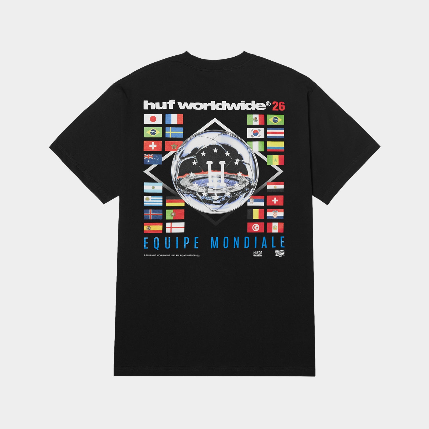 HUF (ハフ) Worldwide JP /T-SHIRTS(Tシャツ)/ EQUIPE MONDIALE TEE商品 / BLACK