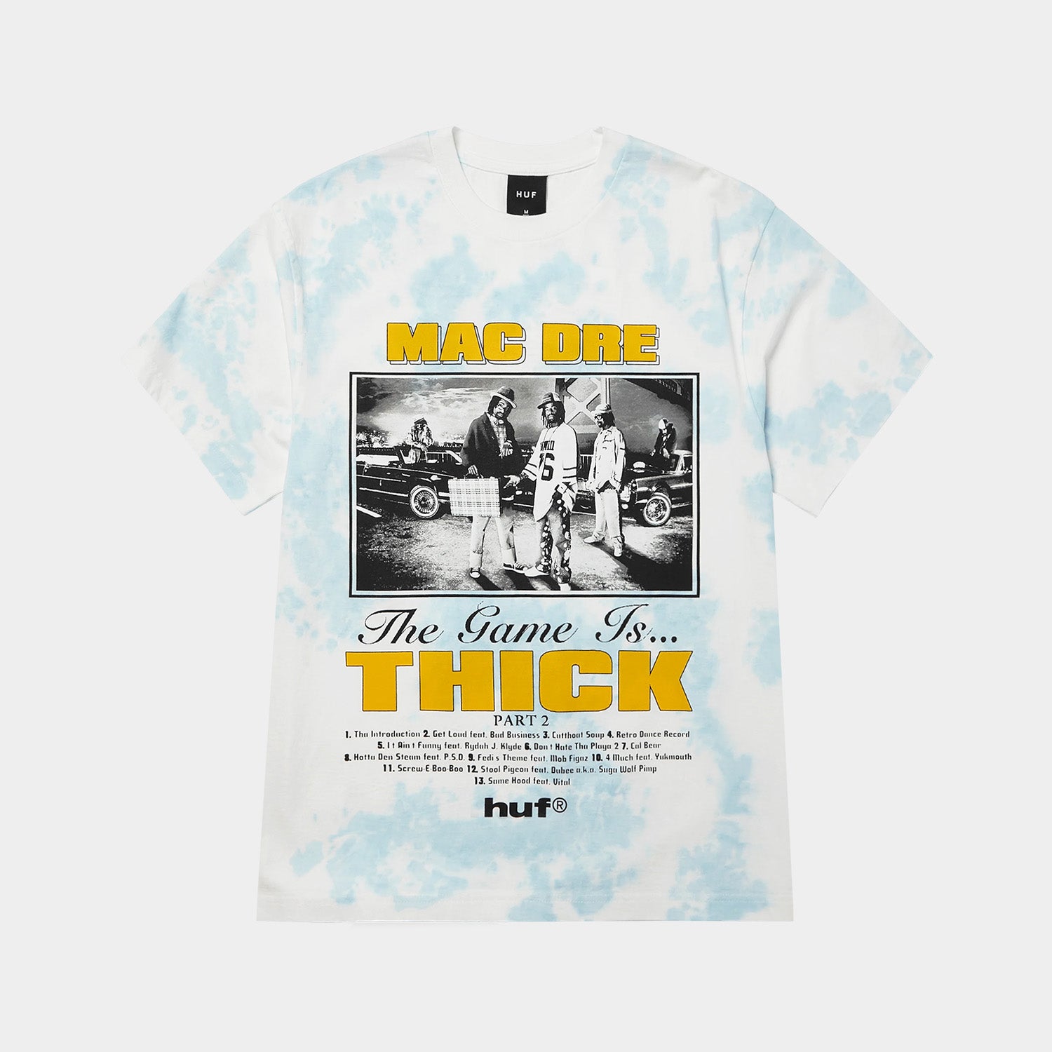 HUF (ハフ) Worldwide JP /T-SHIRTS(Tシャツ)/ HUF X MAC DRE GAME IS THICK TIE-DYE TEE商品 / BLUE