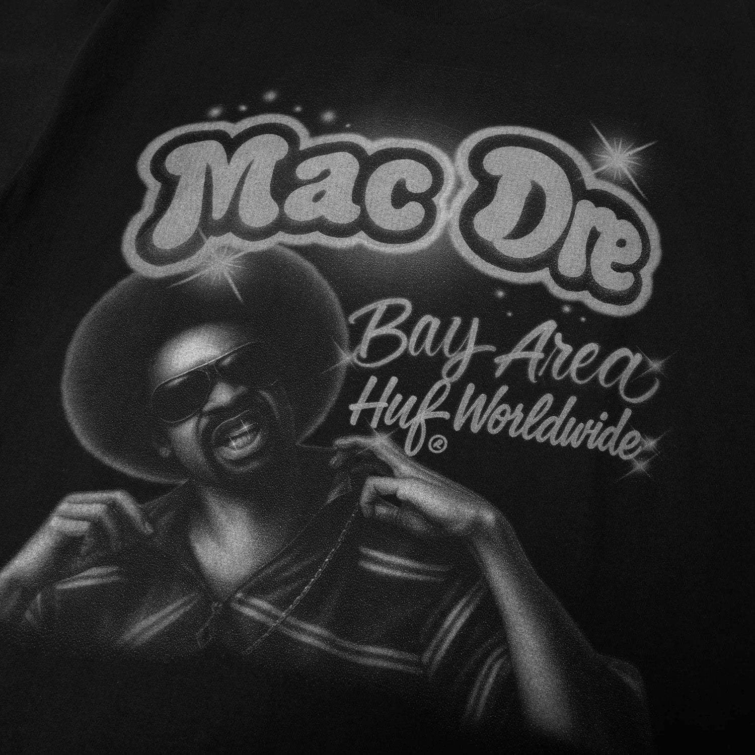 HUF (ハフ) Worldwide JP /T-SHIRTS(Tシャツ)/ HUF X MAC DRE AIRBRUSH TEE商品 / BLACK