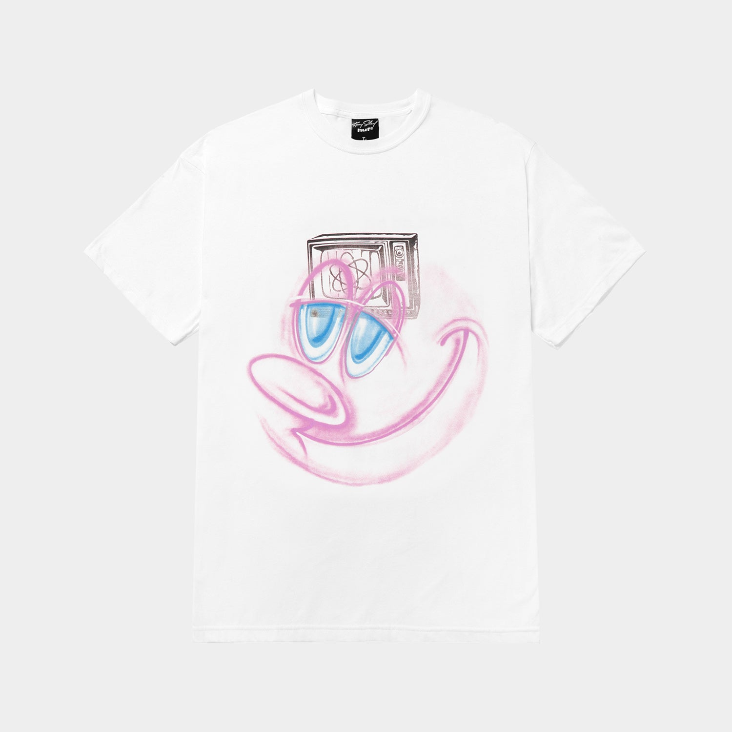 HUF (ハフ) Worldwide JP /T-SHIRTS(Tシャツ)/ KENNY SCHARF TELEVISION CHILDHOOD TEE商品 / WHITE