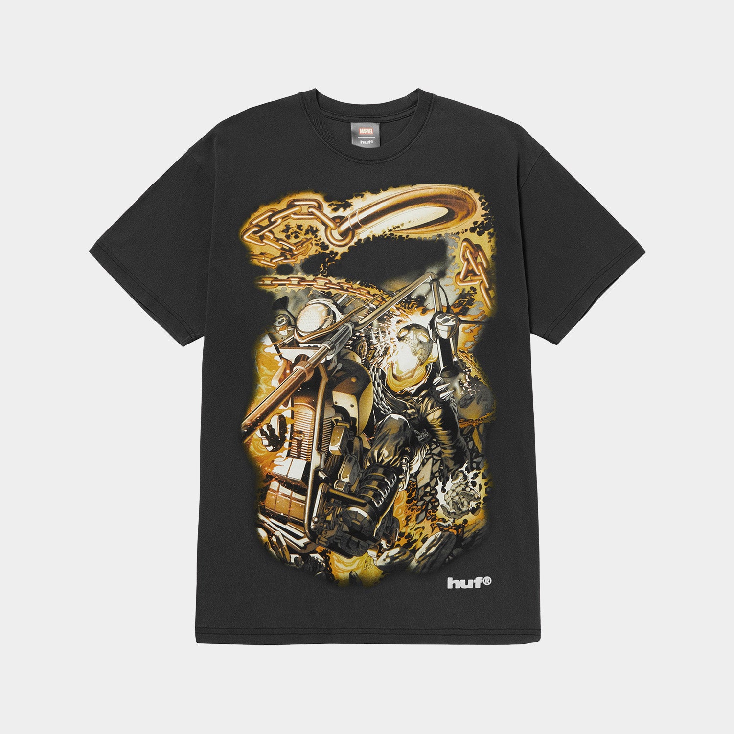 HUF (ハフ) Worldwide JP /T-SHIRTS(Tシャツ)/ HUF X MARVEL GHOST RIDER VENGEANCE TEE商品 / WASHED BLACK