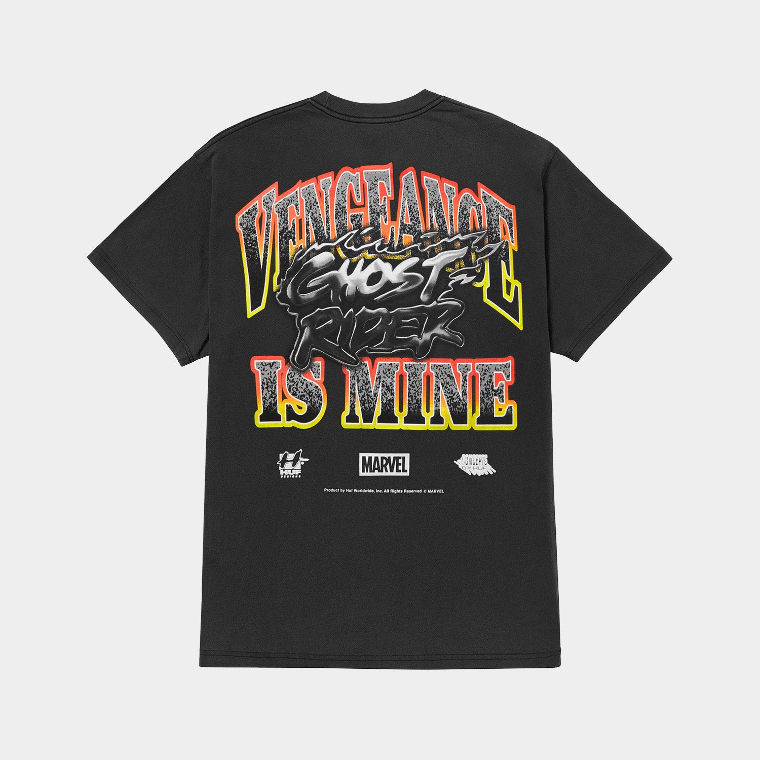 HUF (ハフ) Worldwide JP /T-SHIRTS(Tシャツ)/ HUF X MARVEL GHOST RIDER VENGEANCE TEE商品 / WASHED BLACK
