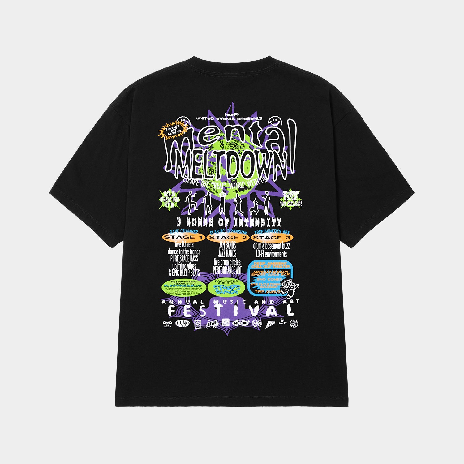 HUF (ハフ) Worldwide JP /T-SHIRTS(Tシャツ)/ MENTAL MELTDOWN TEE商品 / BLACK