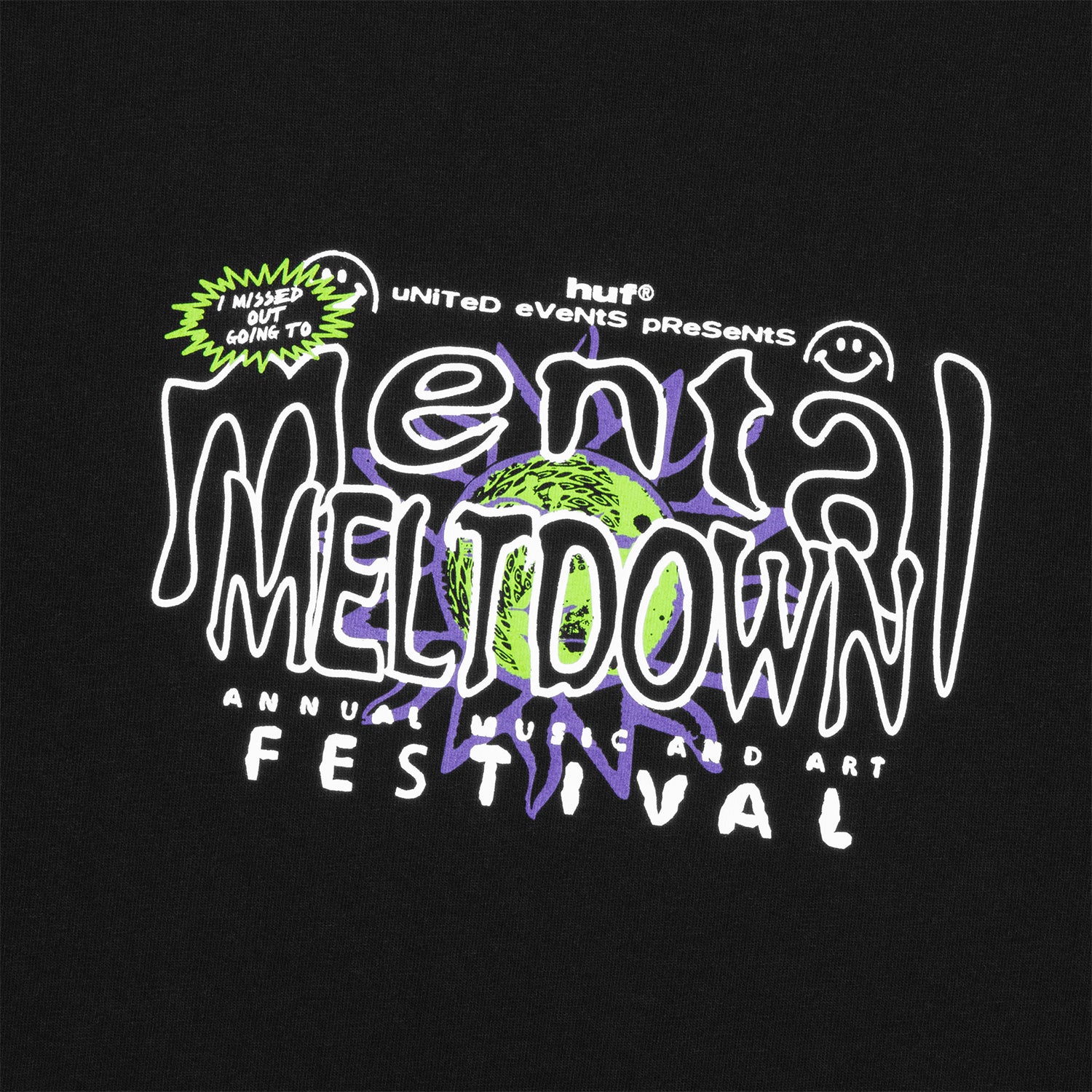 HUF (ハフ) Worldwide JP /T-SHIRTS(Tシャツ)/ MENTAL MELTDOWN TEE商品 / BLACK