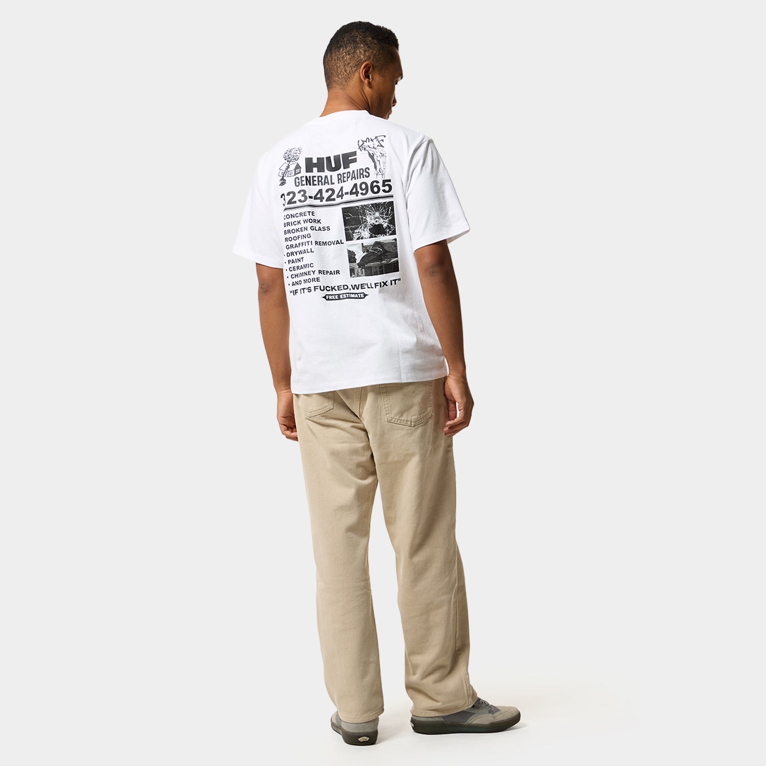 HUF (ハフ) Worldwide JP /T-SHIRTS(Tシャツ)/ GENERAL REPAIRS TEE商品 / BLACK