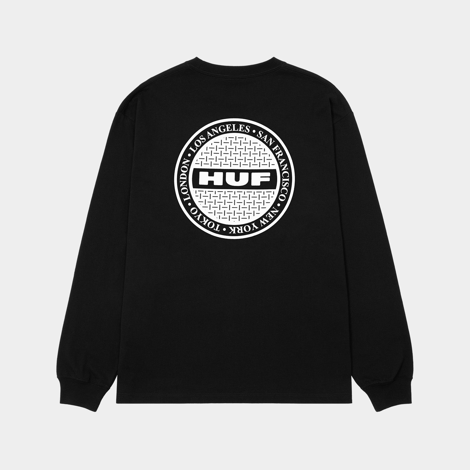HUF (ハフ) Worldwide JP /T-SHIRTS(Tシャツ)/ MANHOLE LS TEE商品 / WHITE/GREEN
