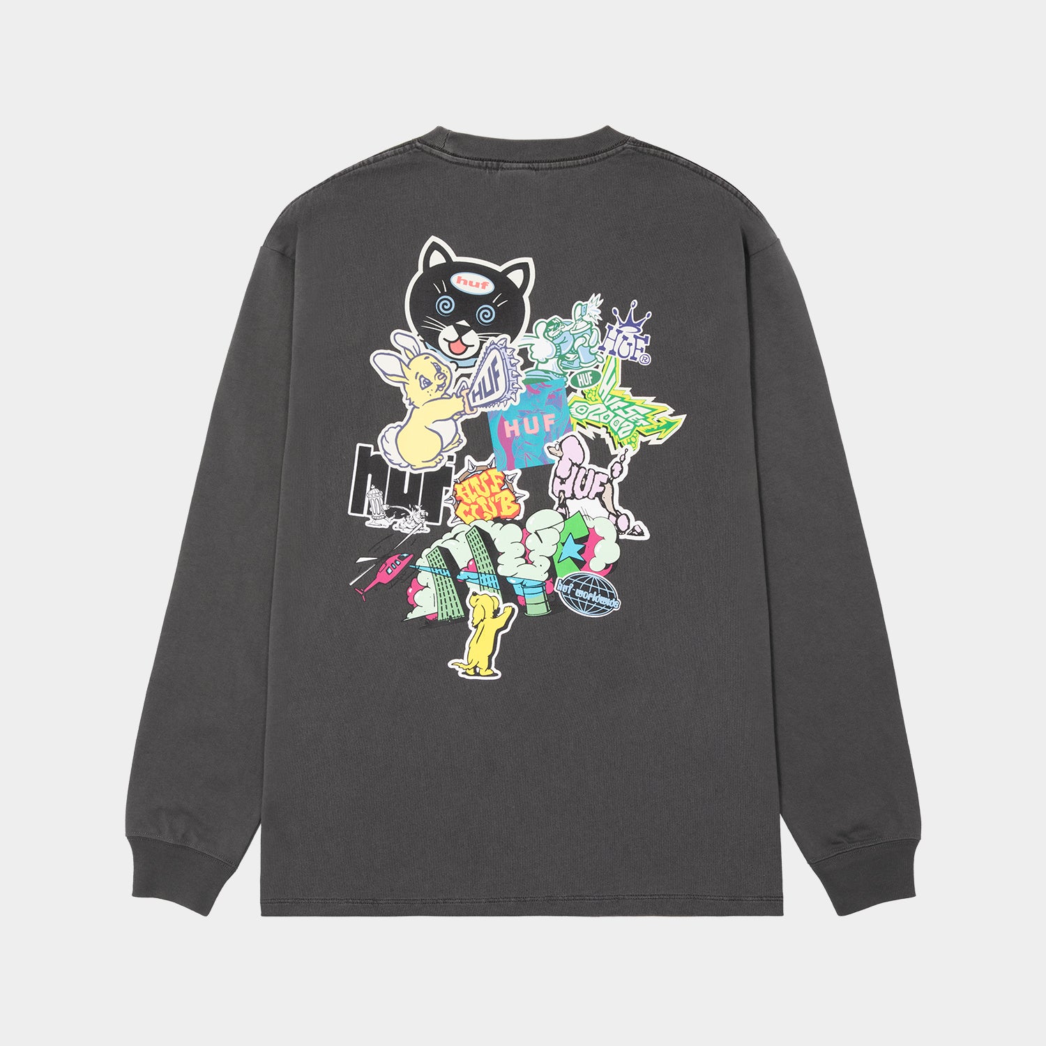 HUF (ハフ) Worldwide JP /T-SHIRTS(Tシャツ)/ STICKER LS TEE商品 / BLACK
