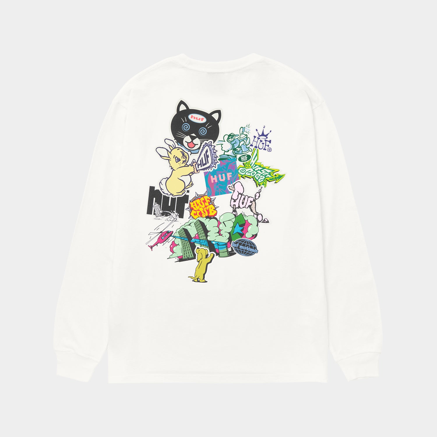 HUF (ハフ) Worldwide JP /T-SHIRTS(Tシャツ)/ STICKER LS TEE商品 / BLACK