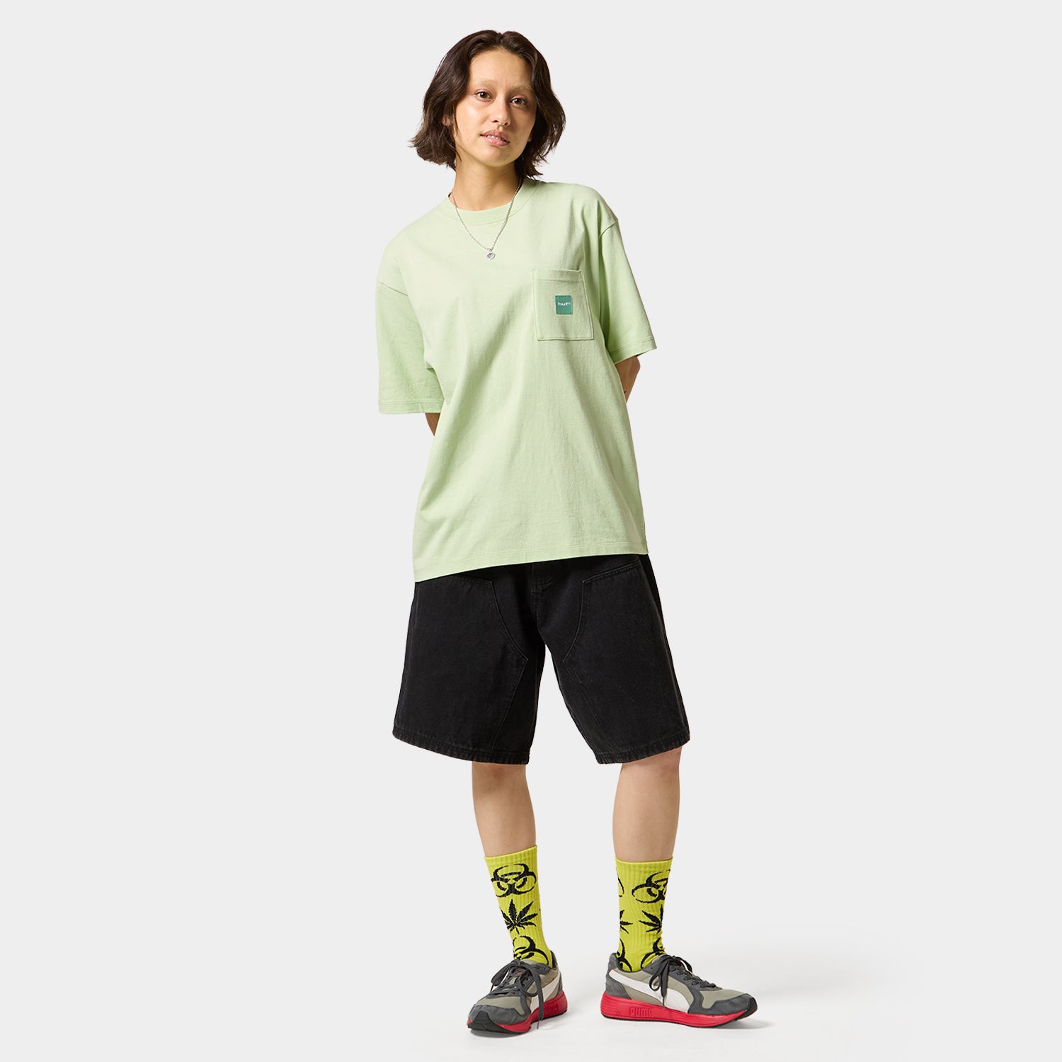 HUF (ハフ) Worldwide JP /T-SHIRTS(Tシャツ)/ BOX LOGO POCKET TEE商品 / PINK