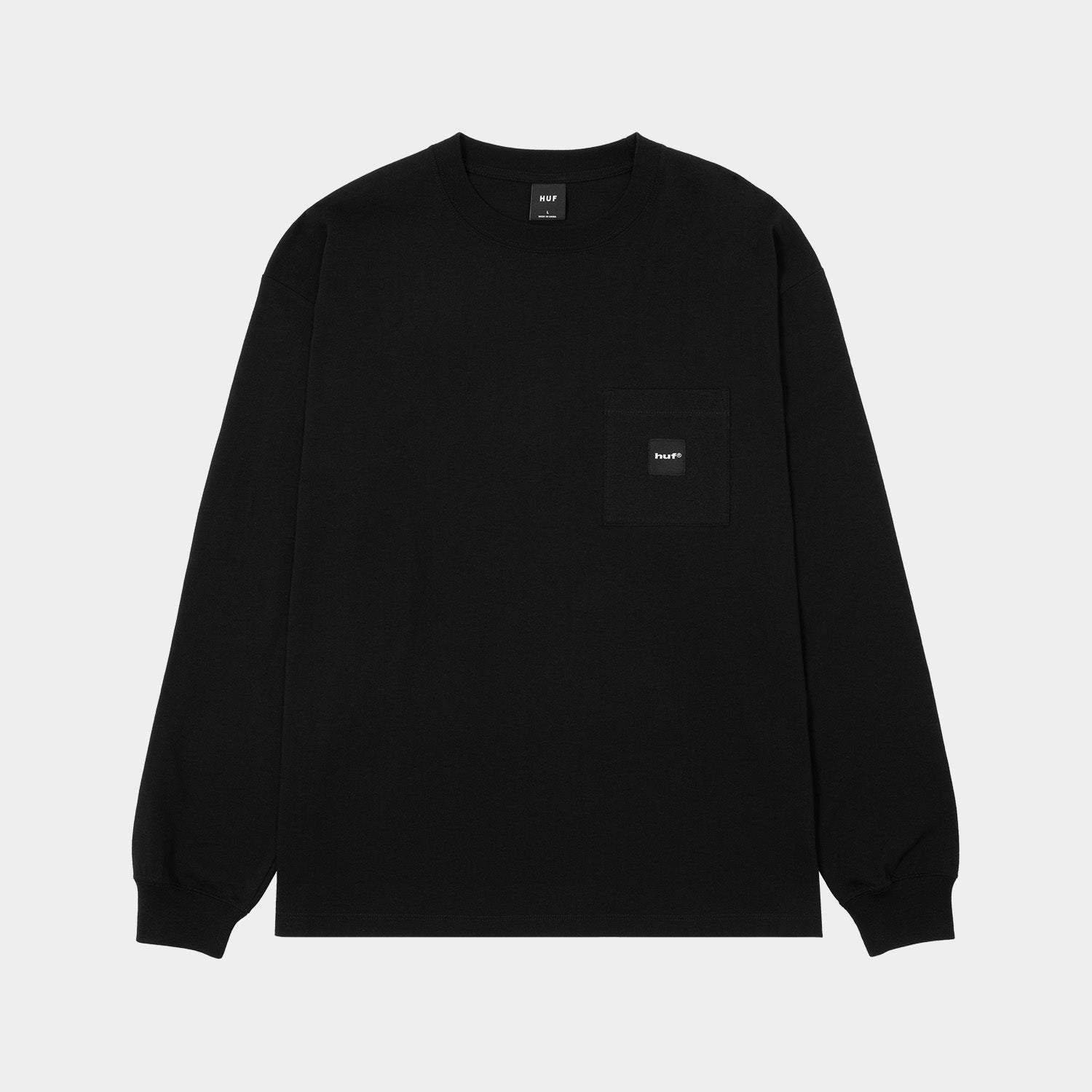 HUF (ハフ) Worldwide JP /T-SHIRTS(Tシャツ)/ BOX LOGO POCKET LS TEE商品 / BLACK