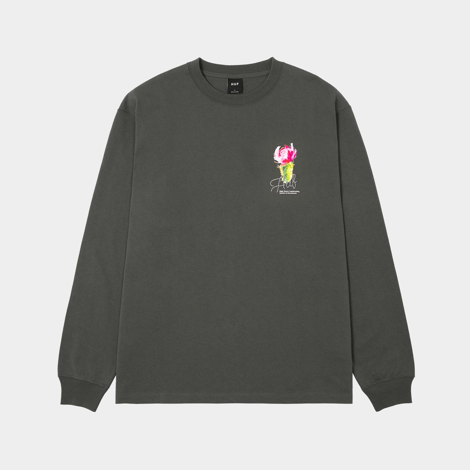 HUF (ハフ) Worldwide JP /T-SHIRTS(Tシャツ)/ DESERT ROSE LS TEE商品 / CHARCOAL