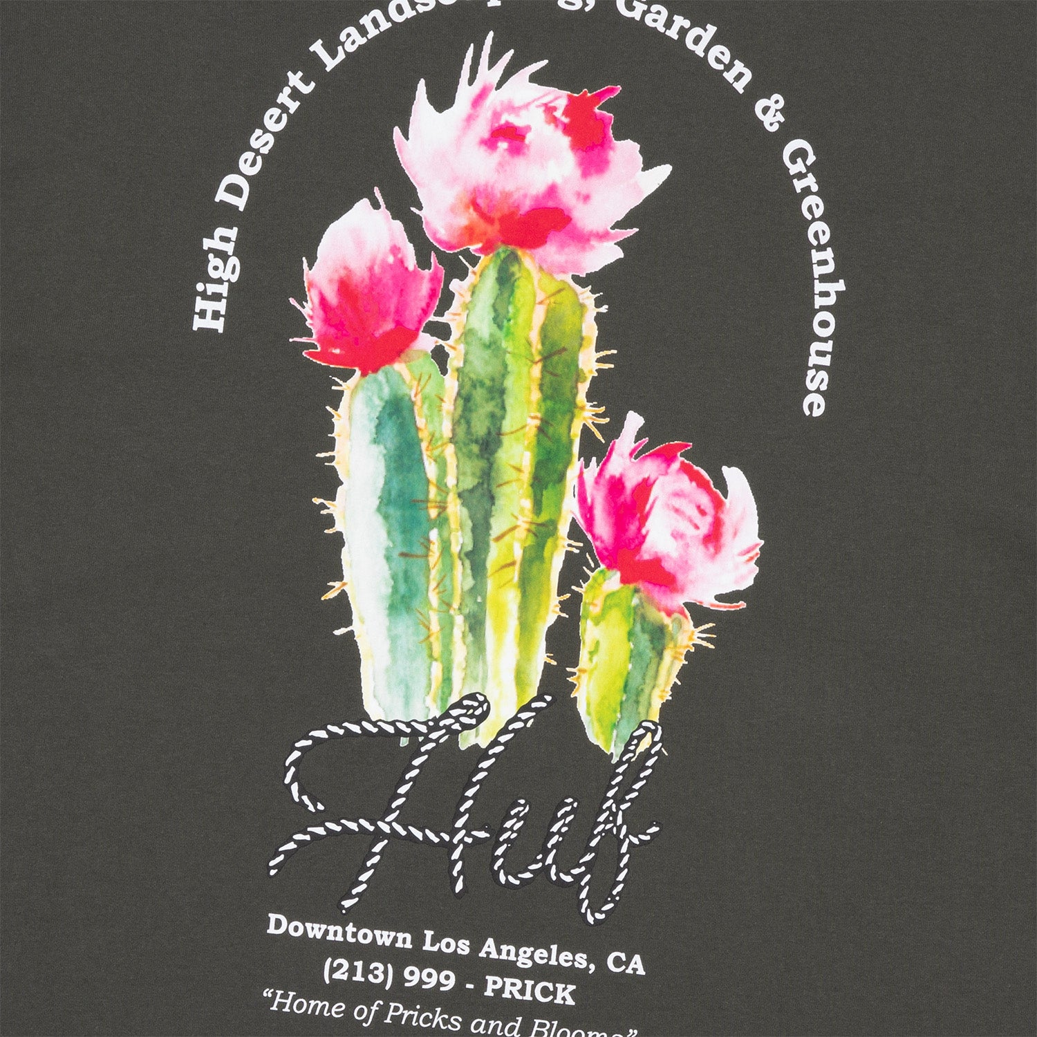 HUF (ハフ) Worldwide JP /T-SHIRTS(Tシャツ)/ DESERT ROSE LS TEE商品 / CHARCOAL