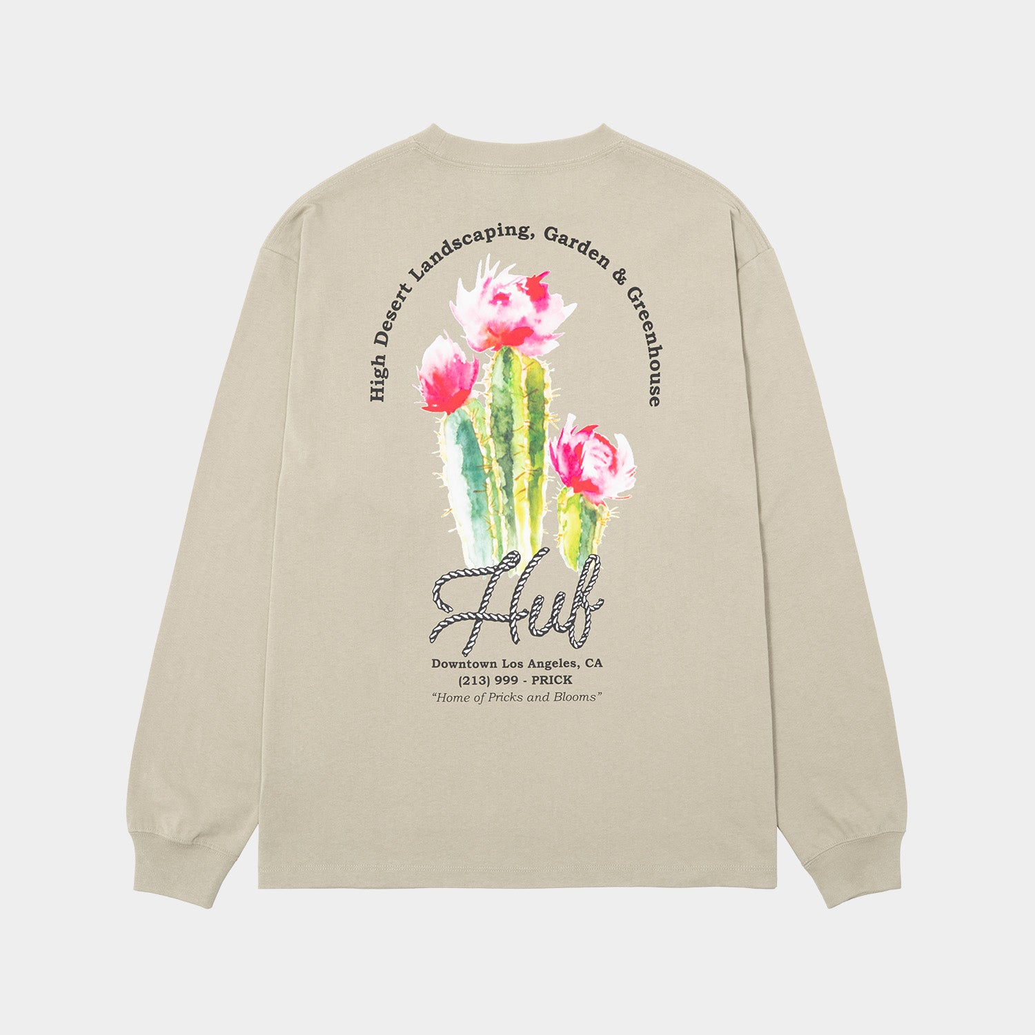 HUF (ハフ) Worldwide JP /T-SHIRTS(Tシャツ)/ DESERT ROSE LS TEE商品 / CHARCOAL