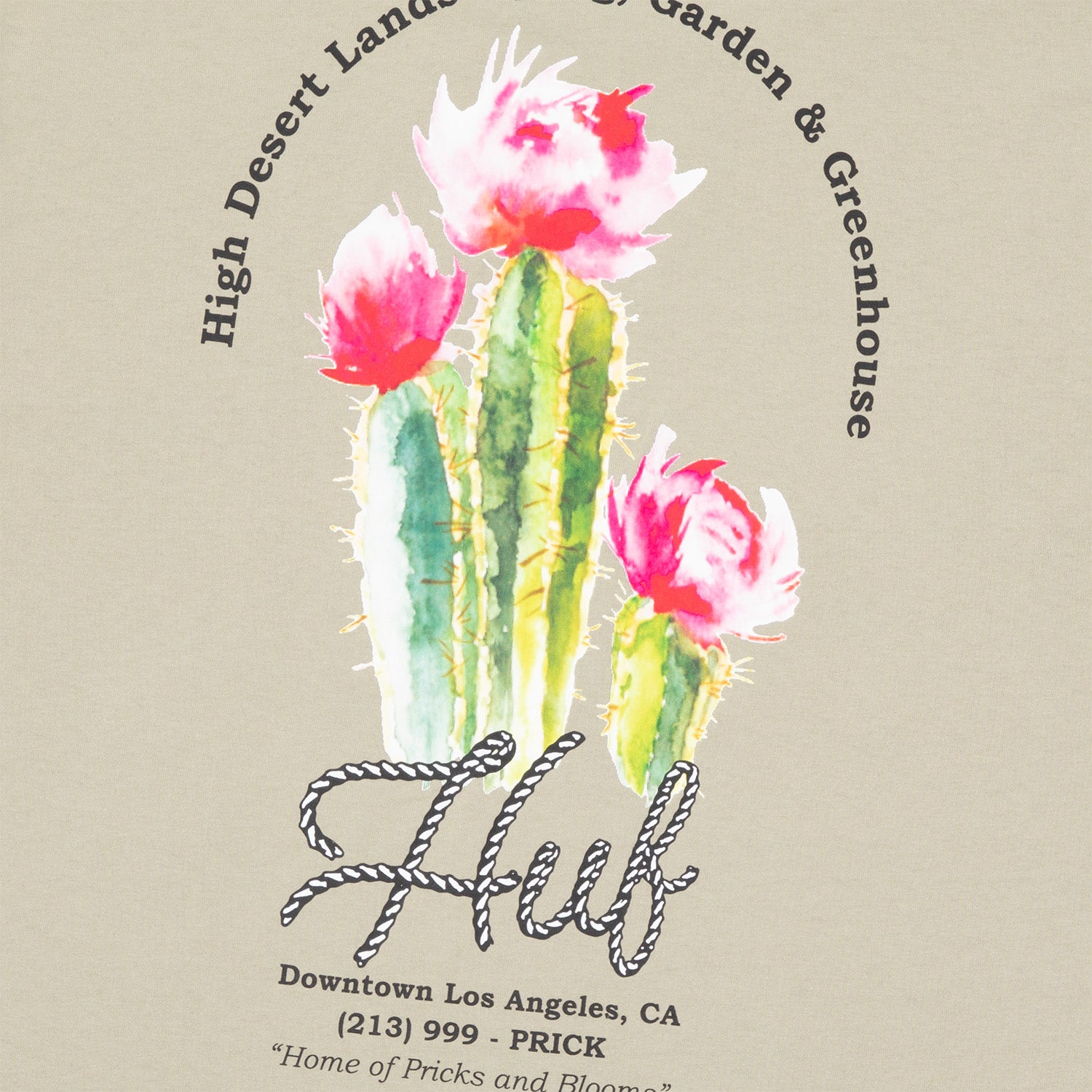 HUF (ハフ) Worldwide JP /T-SHIRTS(Tシャツ)/ DESERT ROSE LS TEE商品 / CHARCOAL