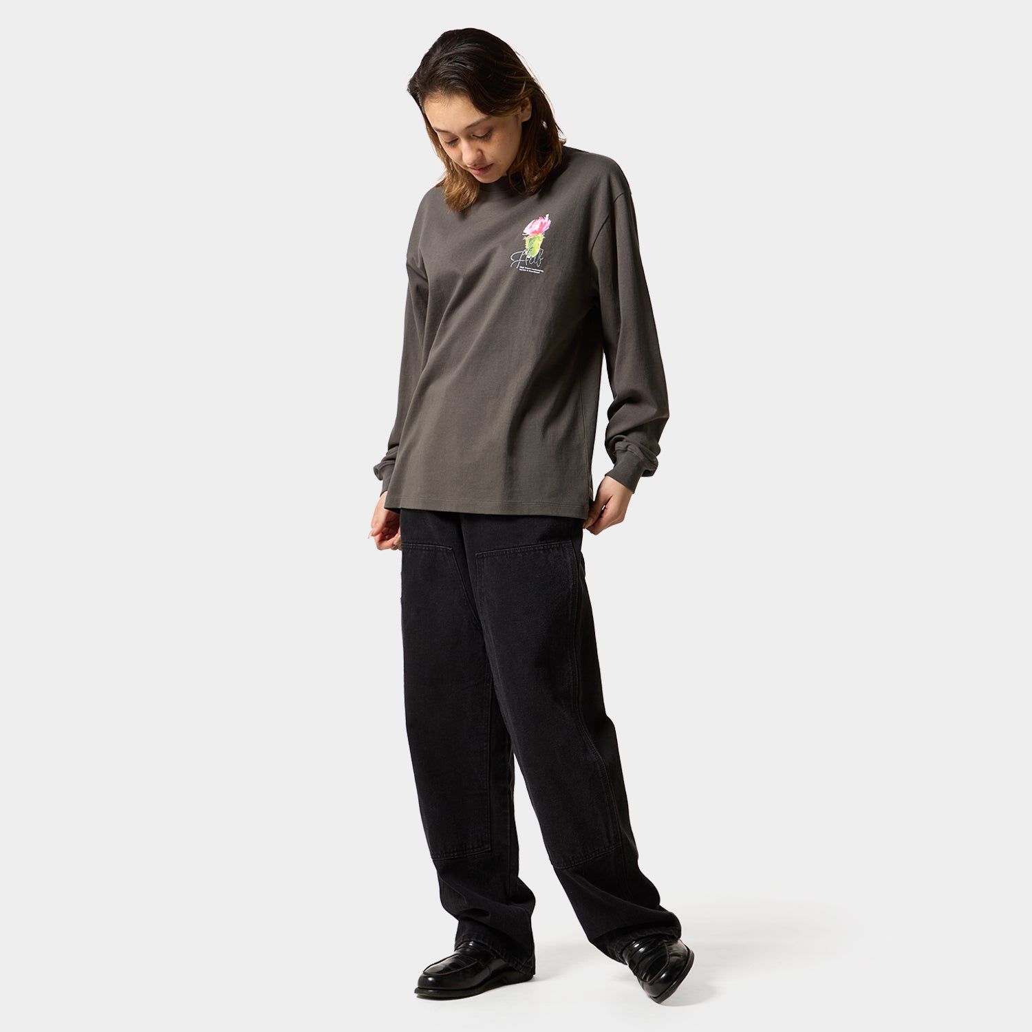 HUF (ハフ) Worldwide JP /T-SHIRTS(Tシャツ)/ DESERT ROSE LS TEE商品 / CHARCOAL