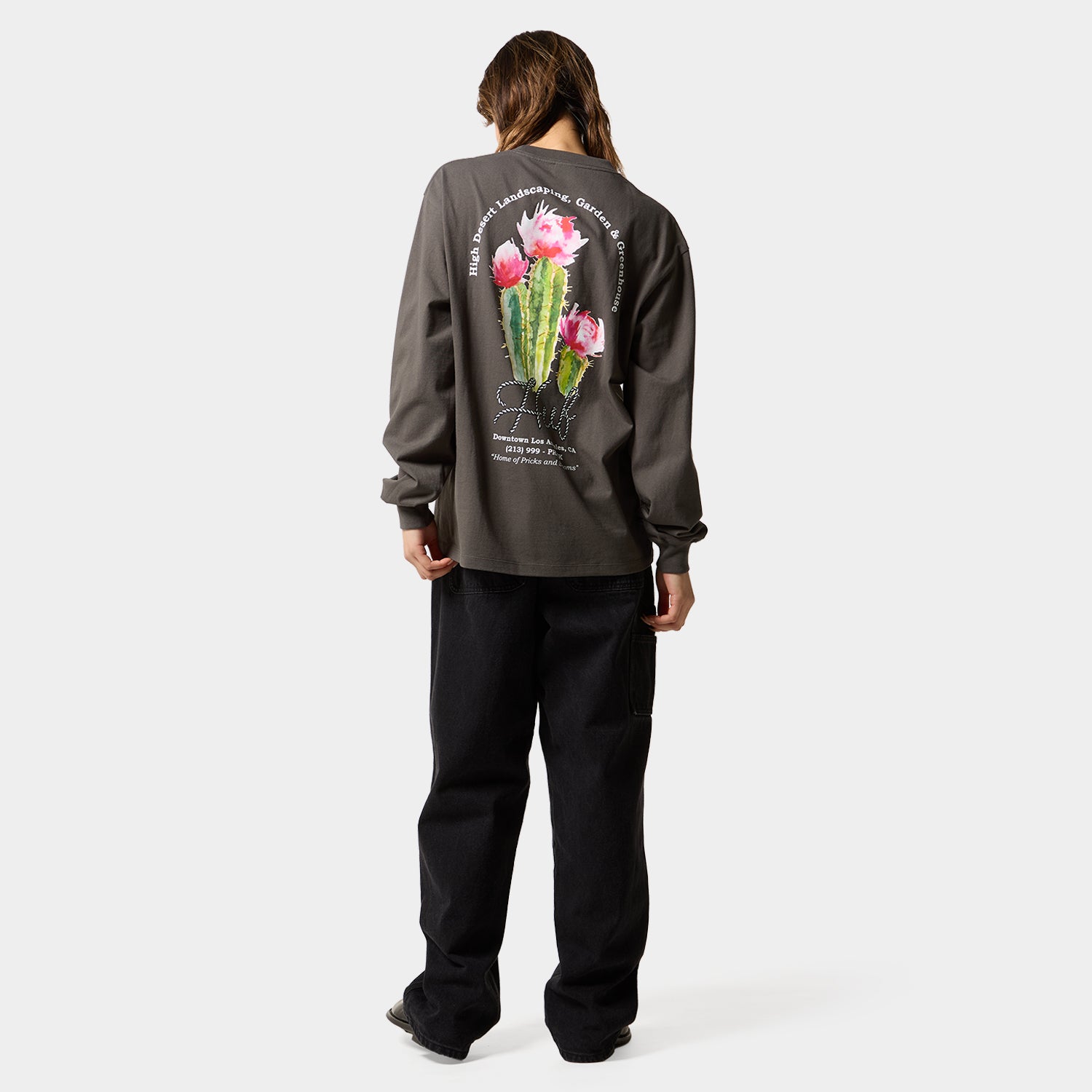 HUF (ハフ) Worldwide JP /T-SHIRTS(Tシャツ)/ DESERT ROSE LS TEE商品 / CHARCOAL