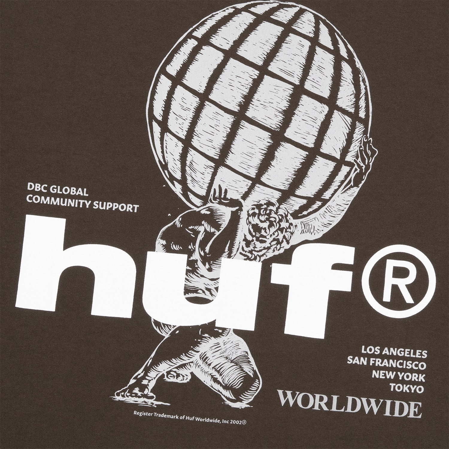 HUF (ハフ) Worldwide JP /T-SHIRTS(Tシャツ)/ COMMUNITY SUPPORT TEE商品 / BROWN