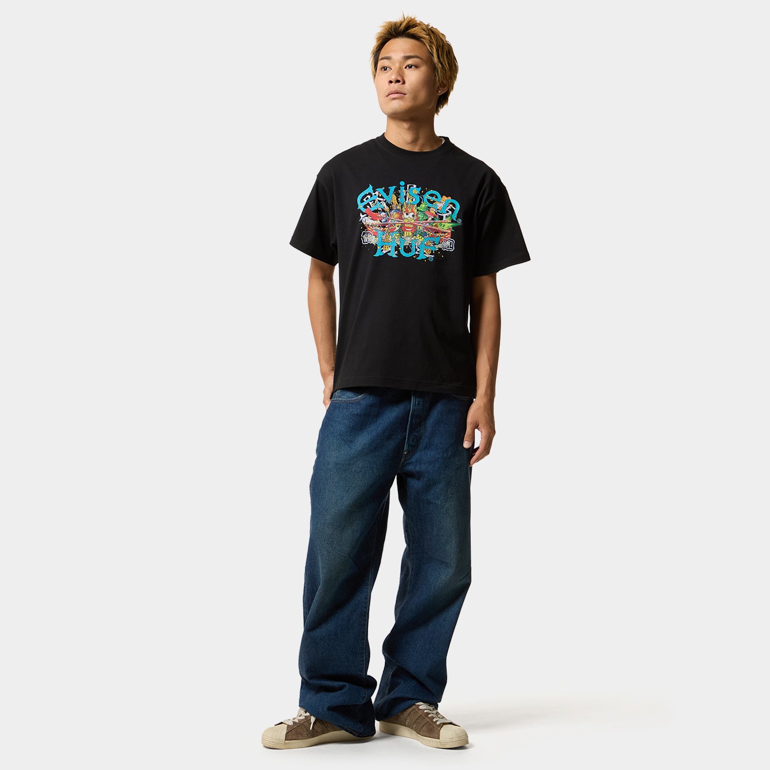 HUF (ハフ) Worldwide JP /T-SHIRTS(Tシャツ)/ HUF X EVISEN SKATEBOARDS DRAGON TEE商品 / BLACK